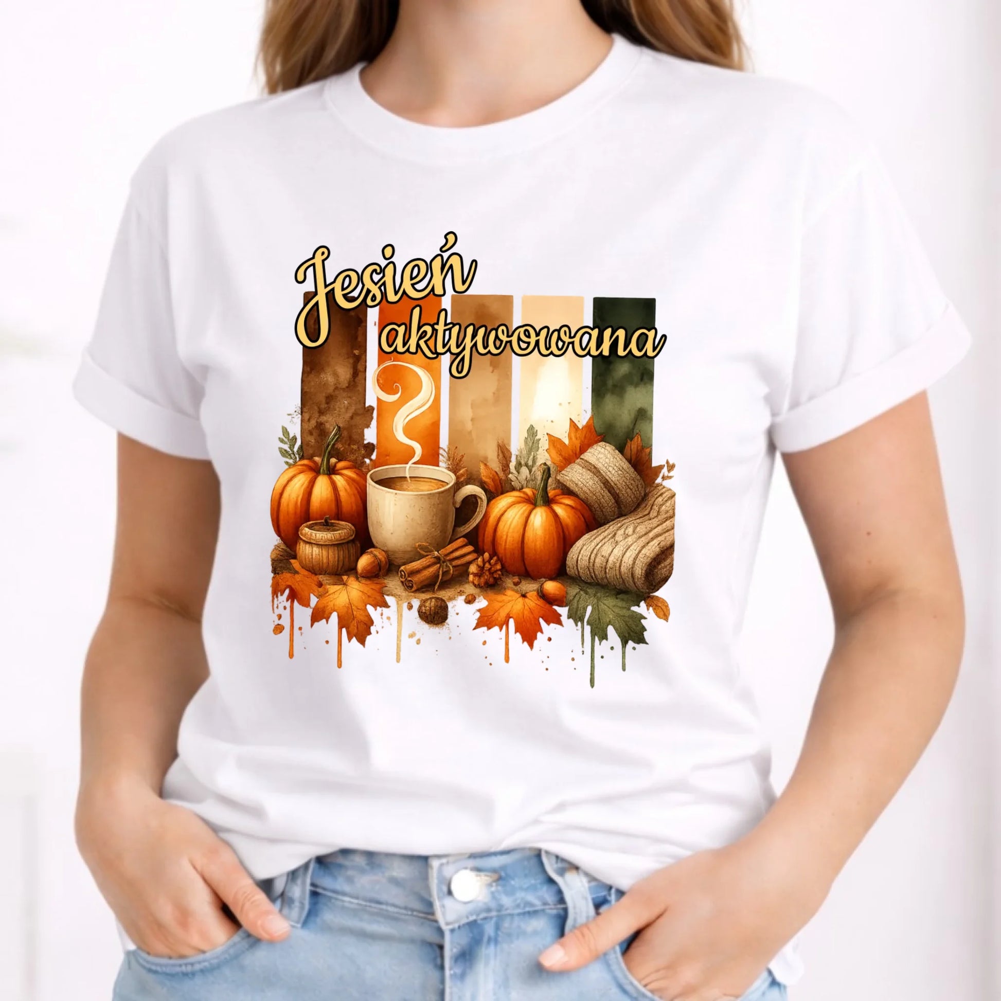 Koszulka damska jesienna - Jesień aktywowana JS26 - StoryCups.pl