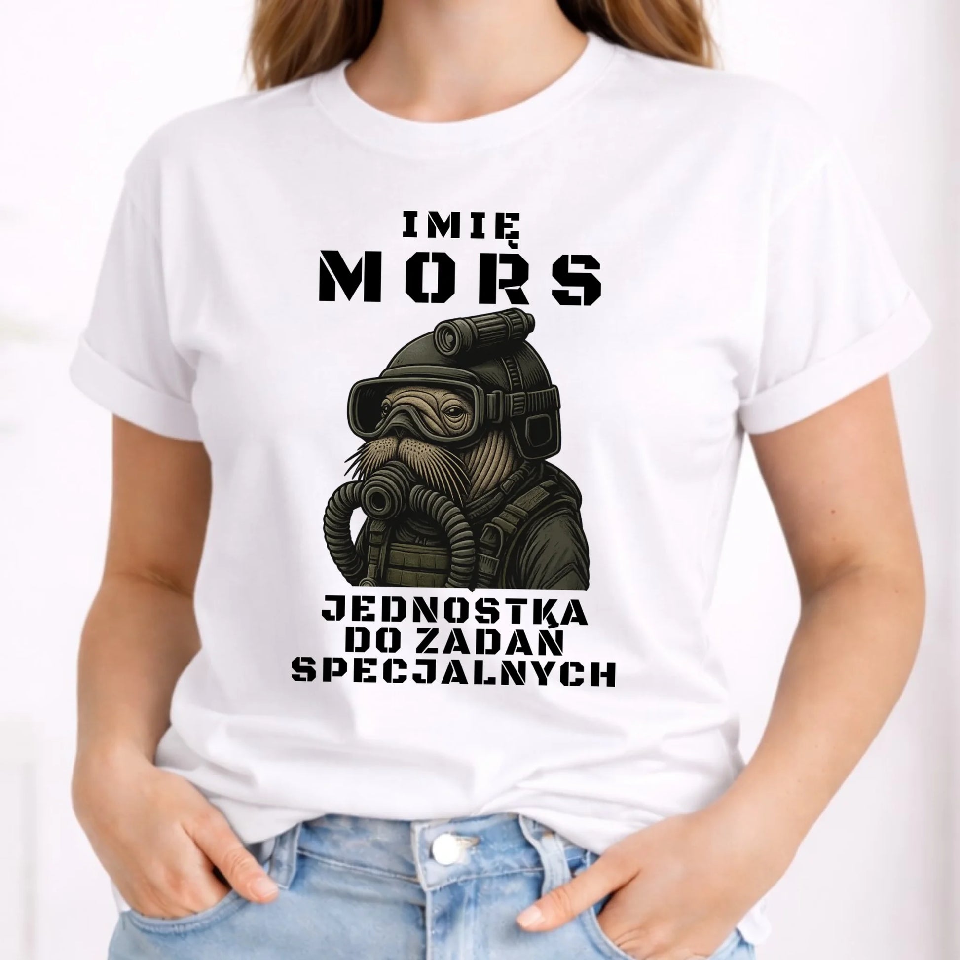 Koszulka damska - prezent dla morsa - Mors do zadań specjalnych - personalizowana HM07 - StoryCups.pl