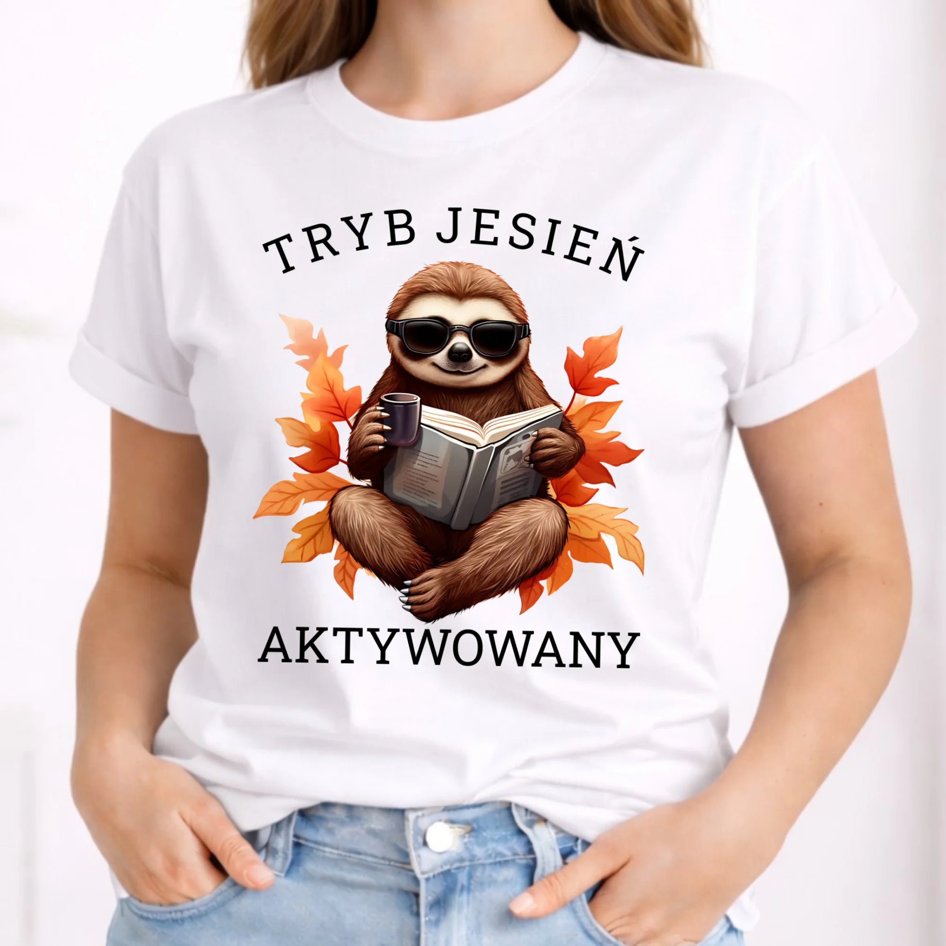 Koszulka damska jesienna - Leniwiec - Tryb jesień aktywowany JS23 - StoryCups.pl