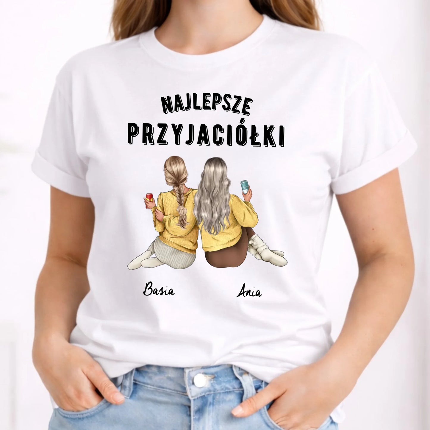 Koszulka damska - prezent dla przyjaciółek - Najlepsze przyjaciółki 2-4 osób - personalizowana PR01 - StoryCups.pl