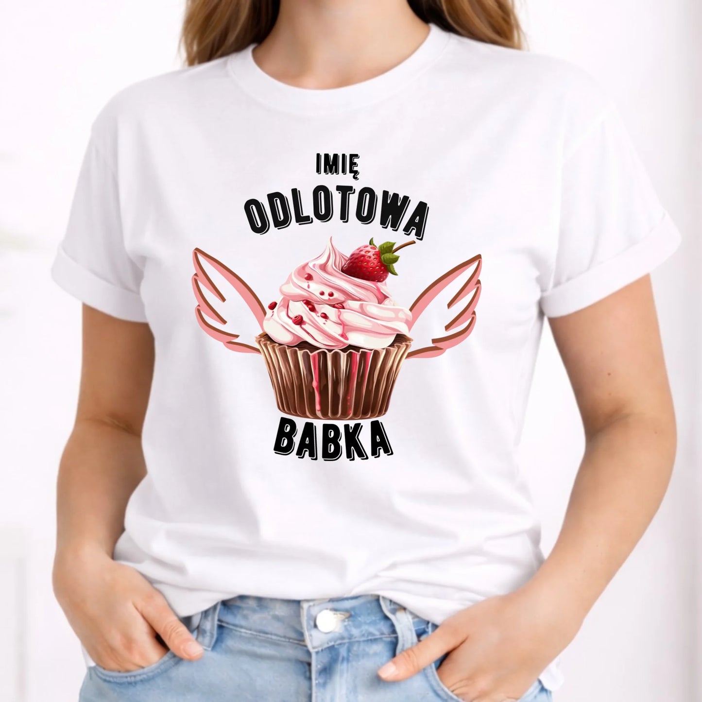 Koszulka damska - Odlotowa babka - personalizowana DZ06 - StoryCups.pl