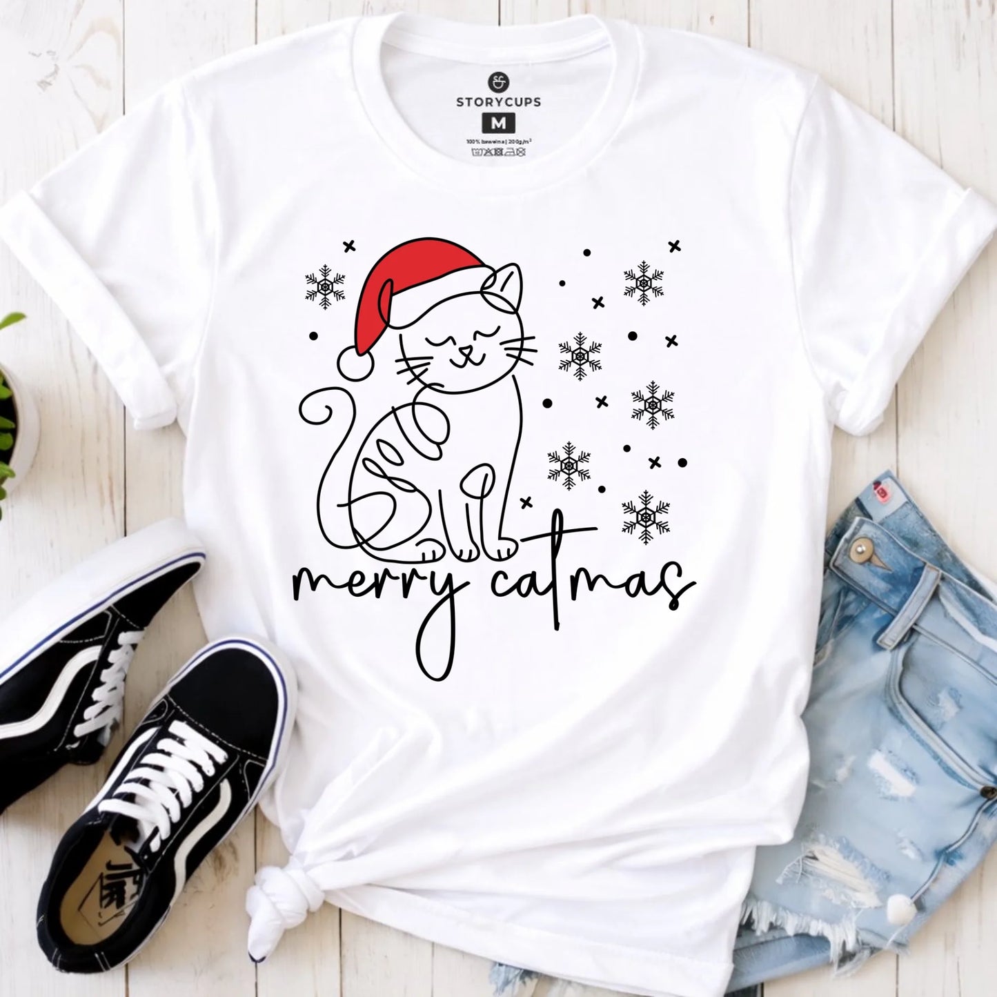 Koszulka damska świąteczna - prezent dla kociary - Merry catmas BN151 - StoryCups.pl
