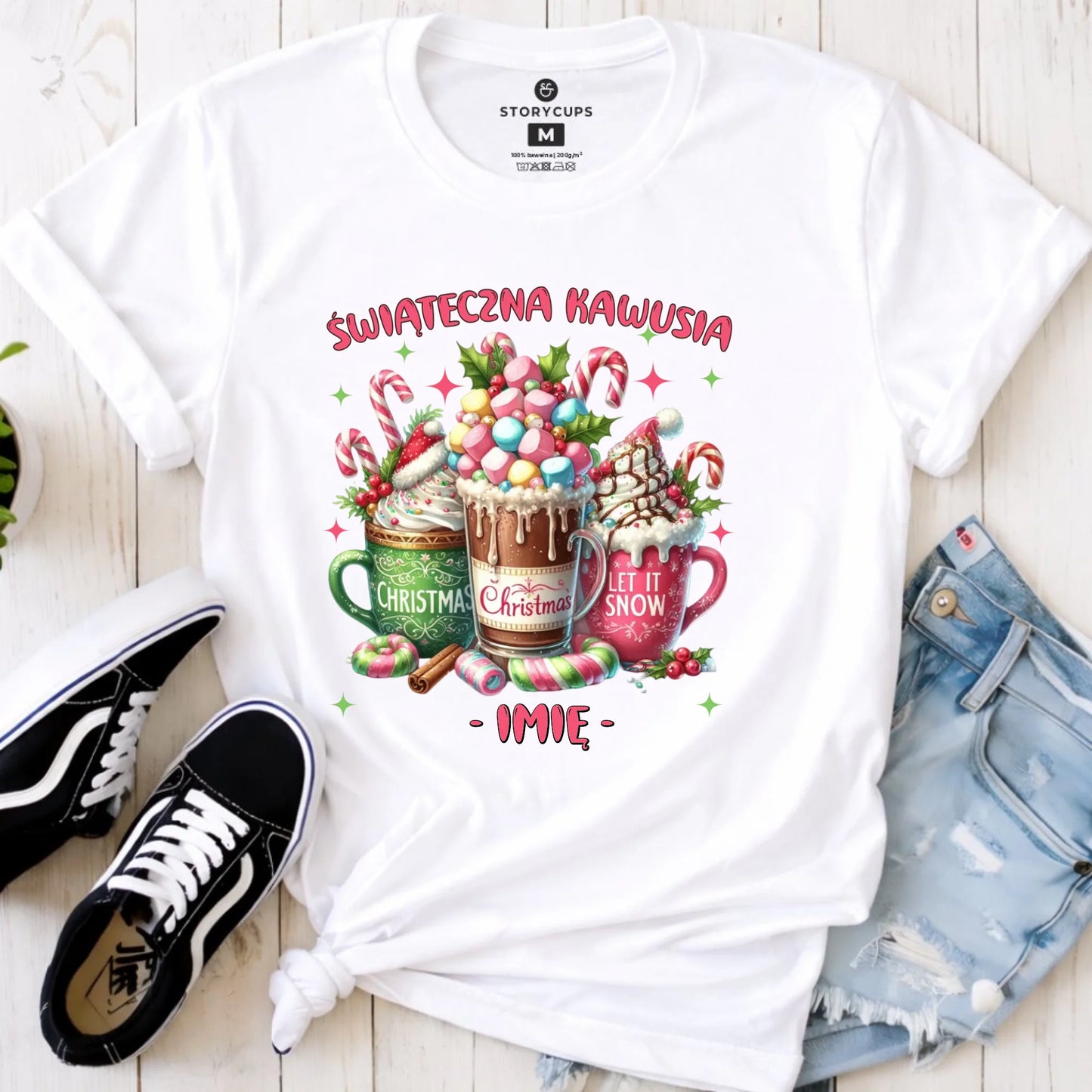 Koszulka damska świąteczna - Świąteczna kawusia - personalizowana BN29 - StoryCups.pl