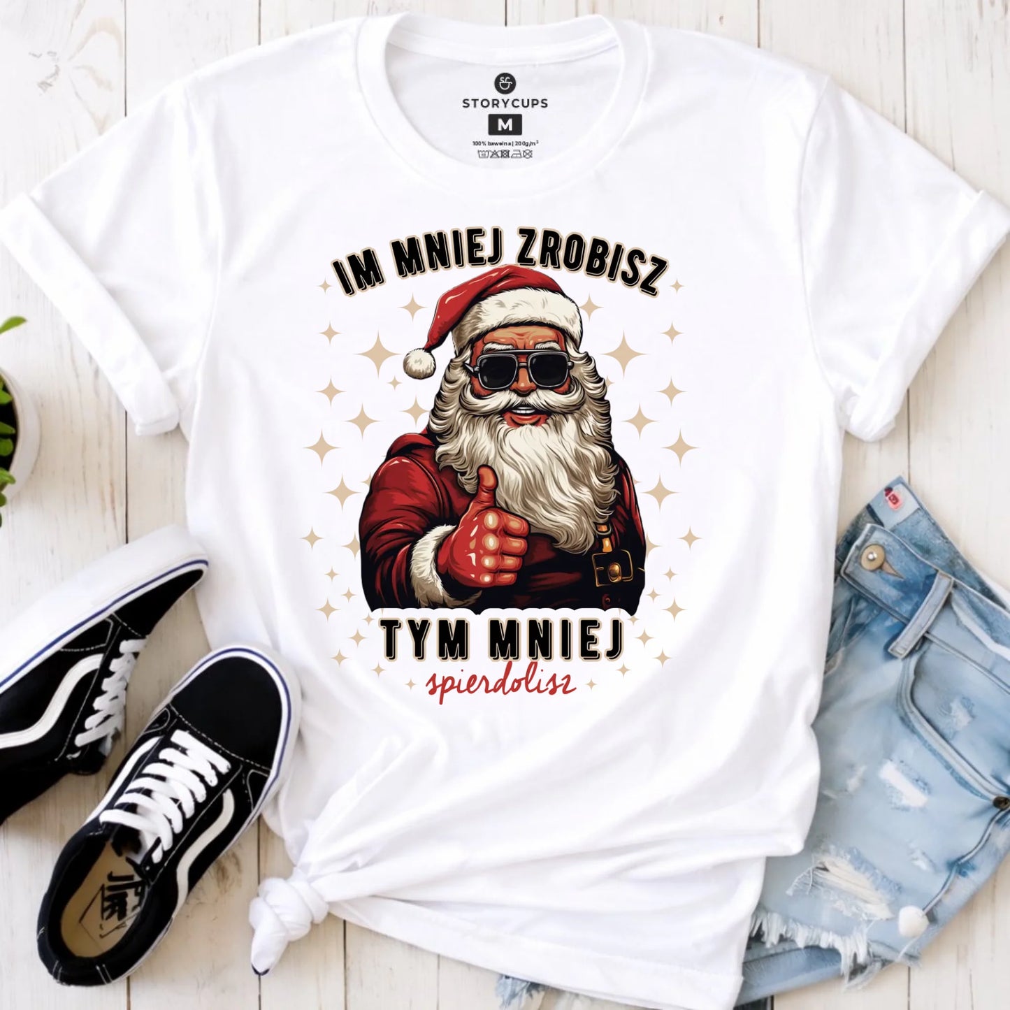 Koszulka damska świąteczna - Im mniej zrobisz tym mniej spie*****sz - bez cenzury BN146 - StoryCups.pl