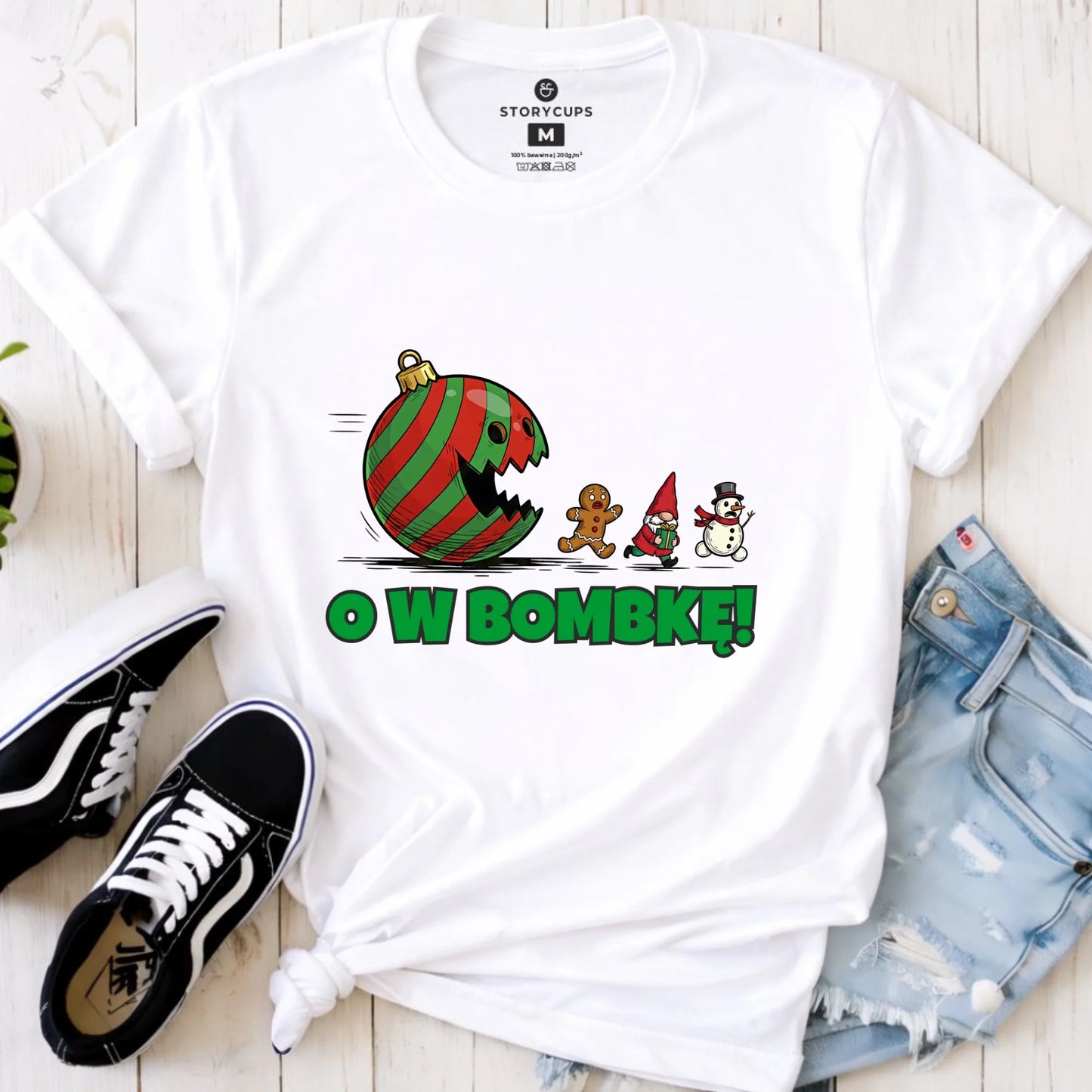 Koszulka damska świąteczna - O w bombkę BN142 - StoryCups.pl
