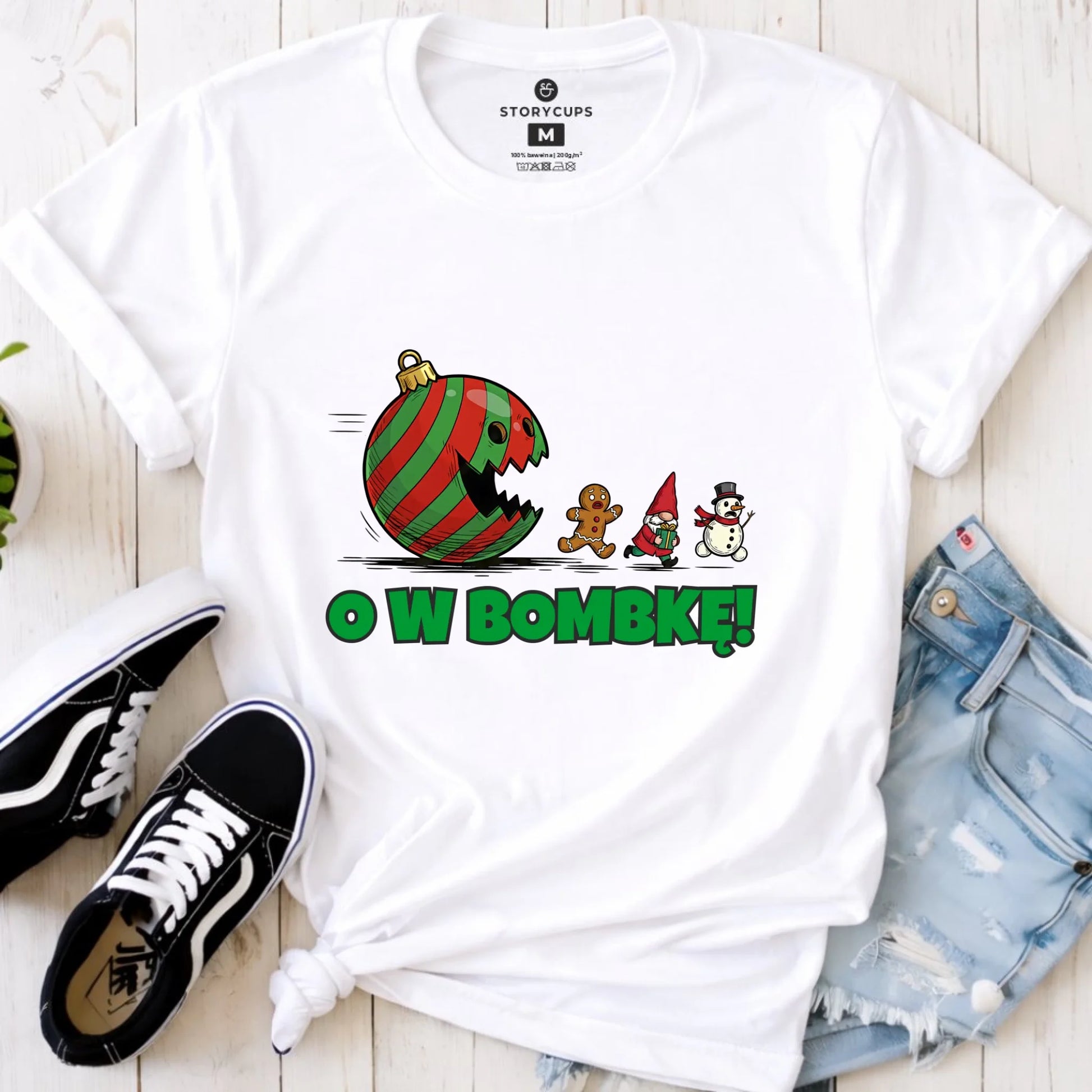 Koszulka damska świąteczna - O w bombkę BN142 - StoryCups.pl