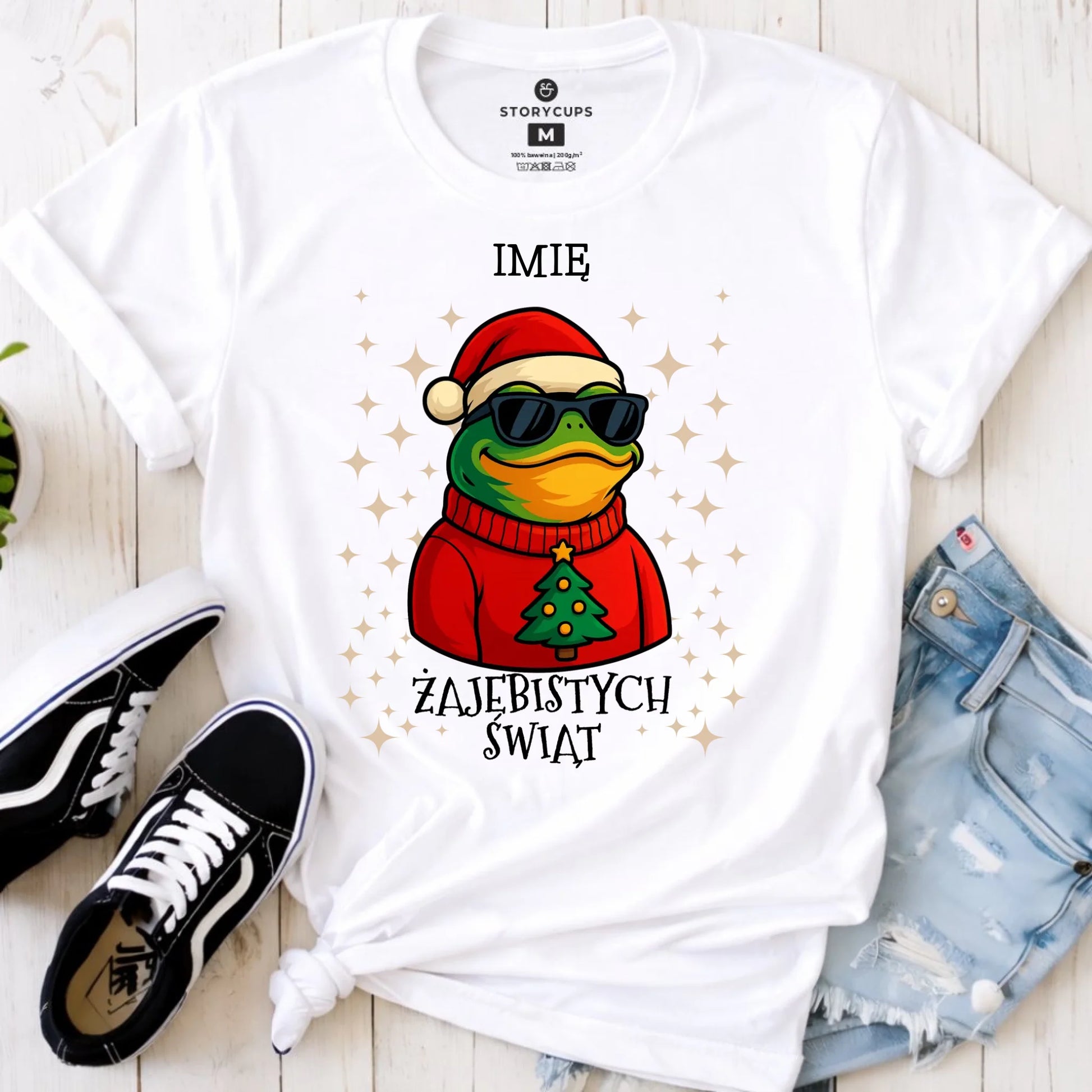 Koszulka damska świąteczna - Żajebistych Świąt - personalizowana BN144 - StoryCups.pl