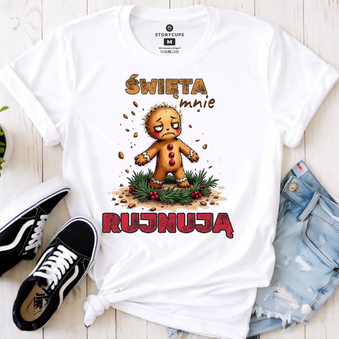 Koszulka damska świąteczna - Piernik Święta mnie rujnują BN143 - StoryCups.pl