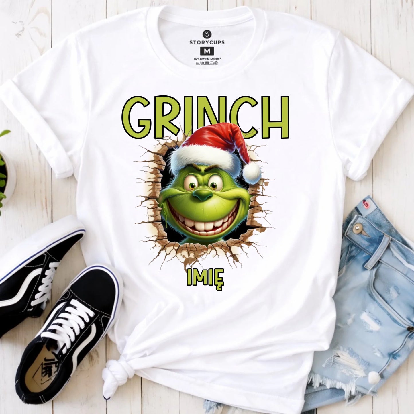 Koszulka damska świąteczna - Grinch - personalizowana BN112 - StoryCups.pl