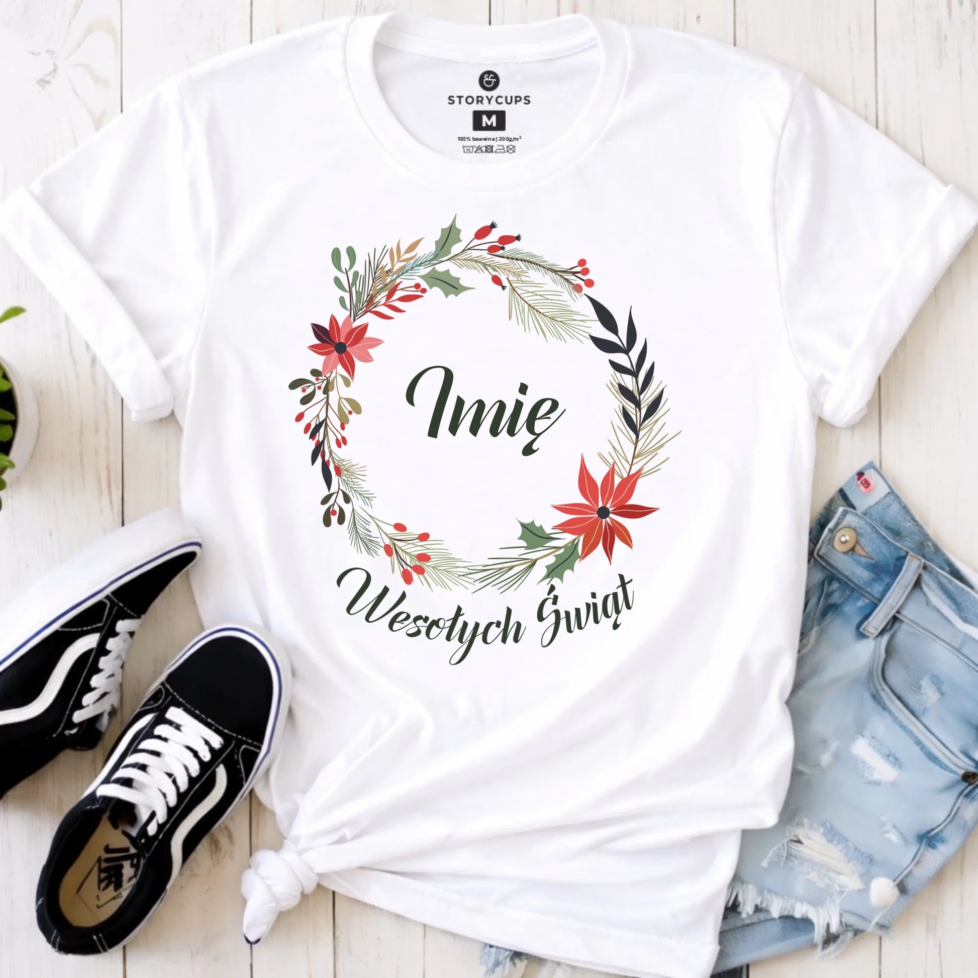 Koszulka damska świąteczna - Wesołych Świąt - personalizowana BN19 - StoryCups.pl