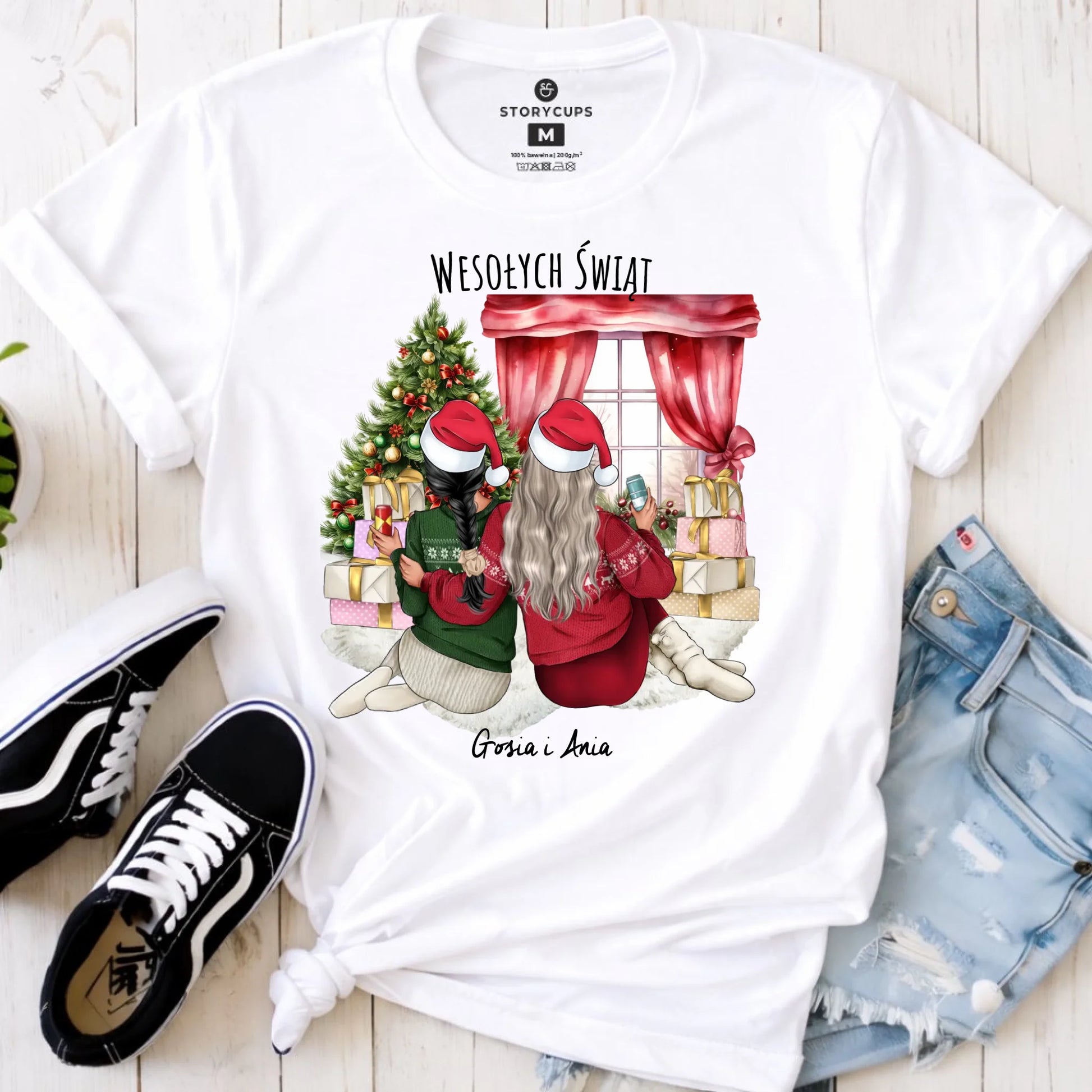 Koszulka damska świąteczna - prezent dla przyjaciółki - 2-4 przyjaciółek - personalizowana PR06 - StoryCups.pl