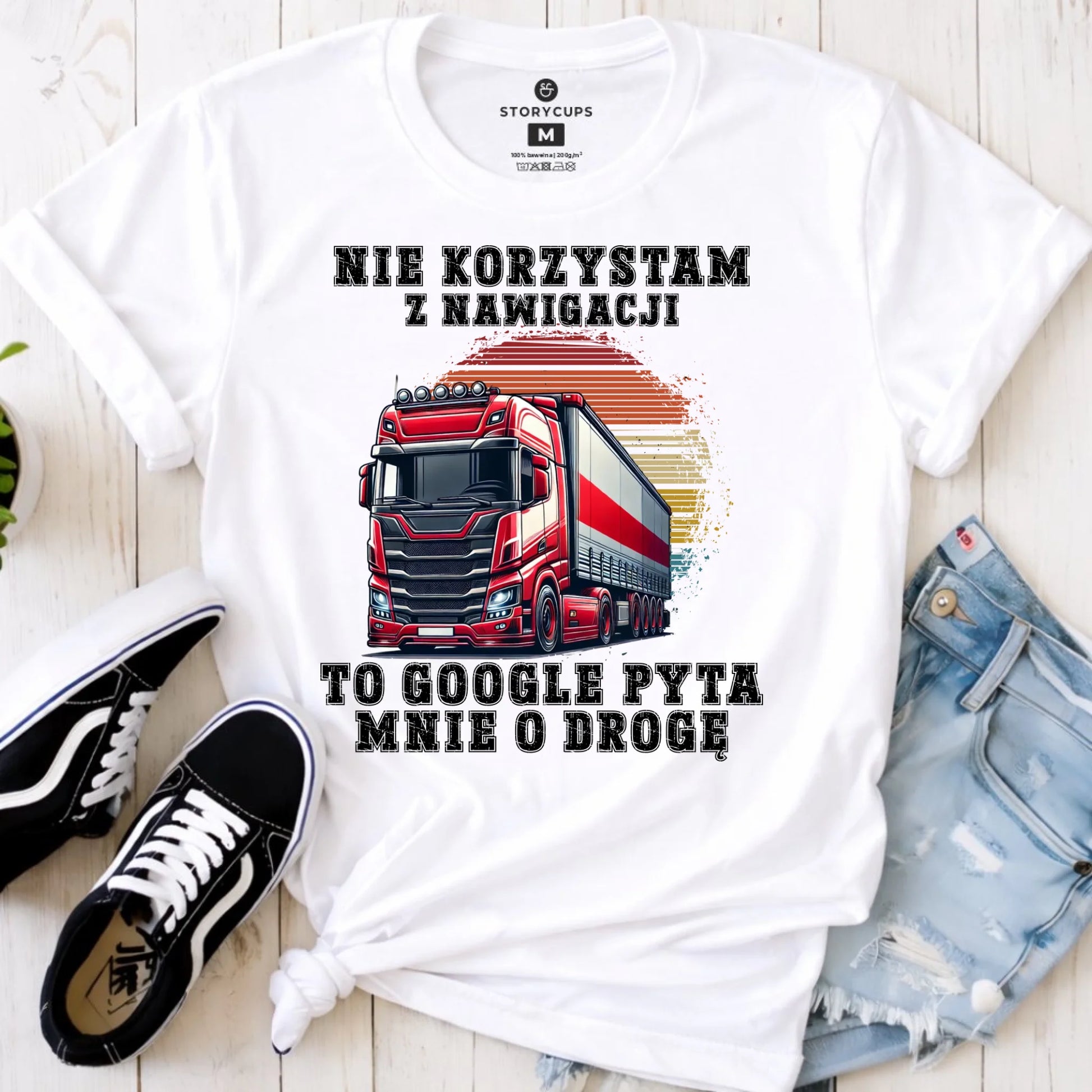 Koszulka damska - kierowca ciężarówki - Google pyta mnie o drogę ZKT10 - StoryCups.pl