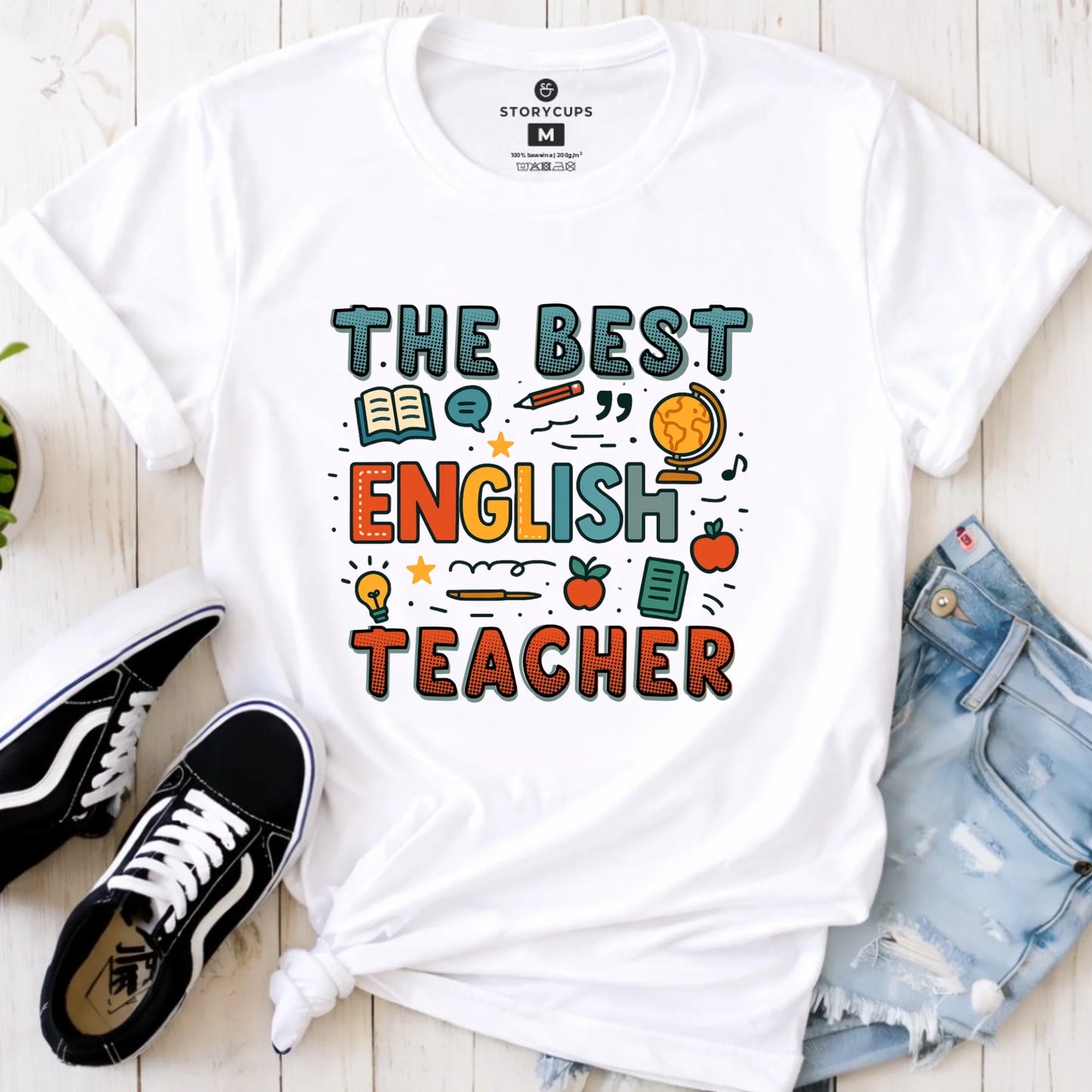 Koszulka damska dla nauczycielki angielskiego - The best english teacher N53 - StoryCups.pl