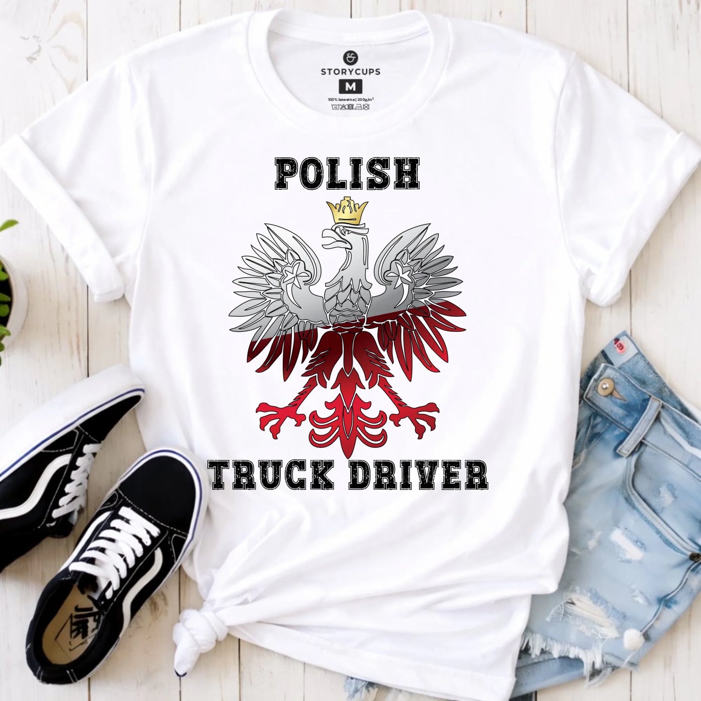 Koszulka damska dla kierowcy ciężarówki - Polish Truck Driver ZKT06 - StoryCups.pl