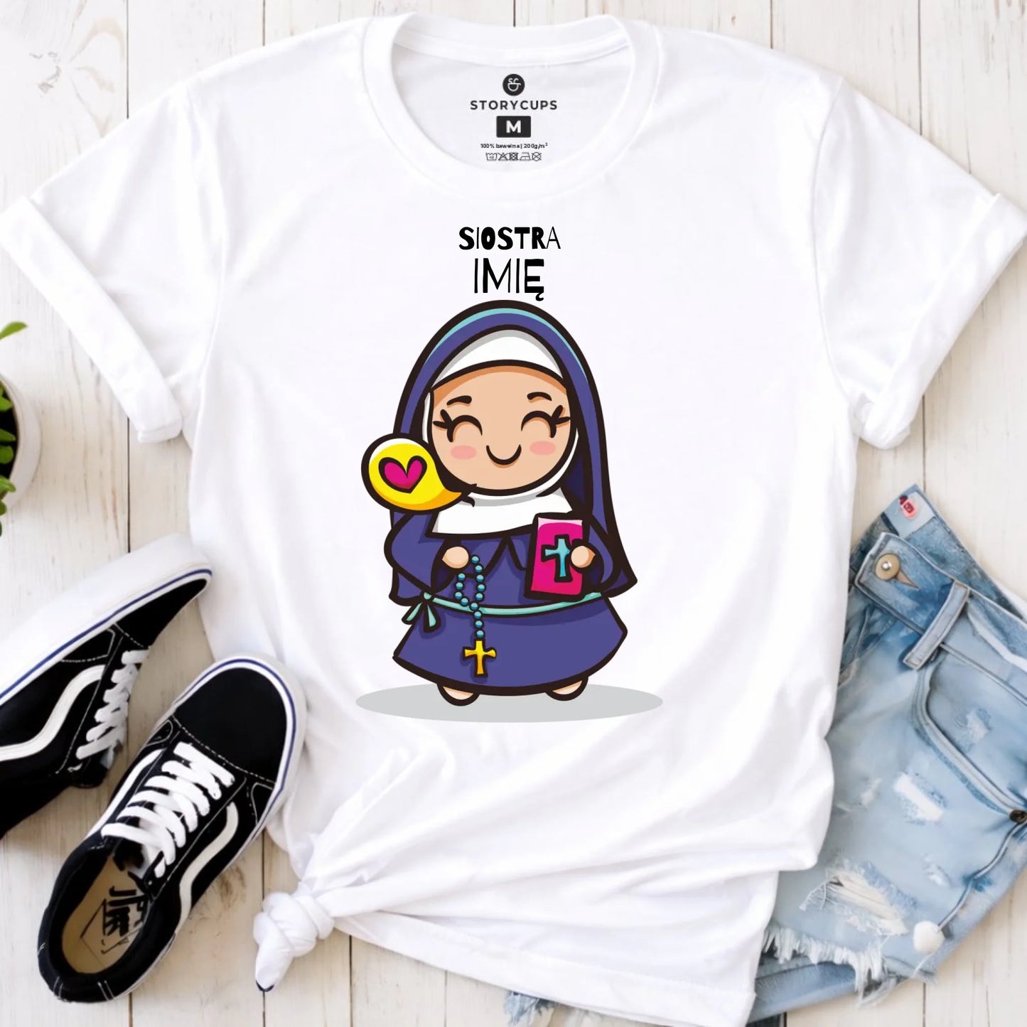 Koszulka damska dla siostry zakonnej - personalizowana N30 - StoryCups.pl