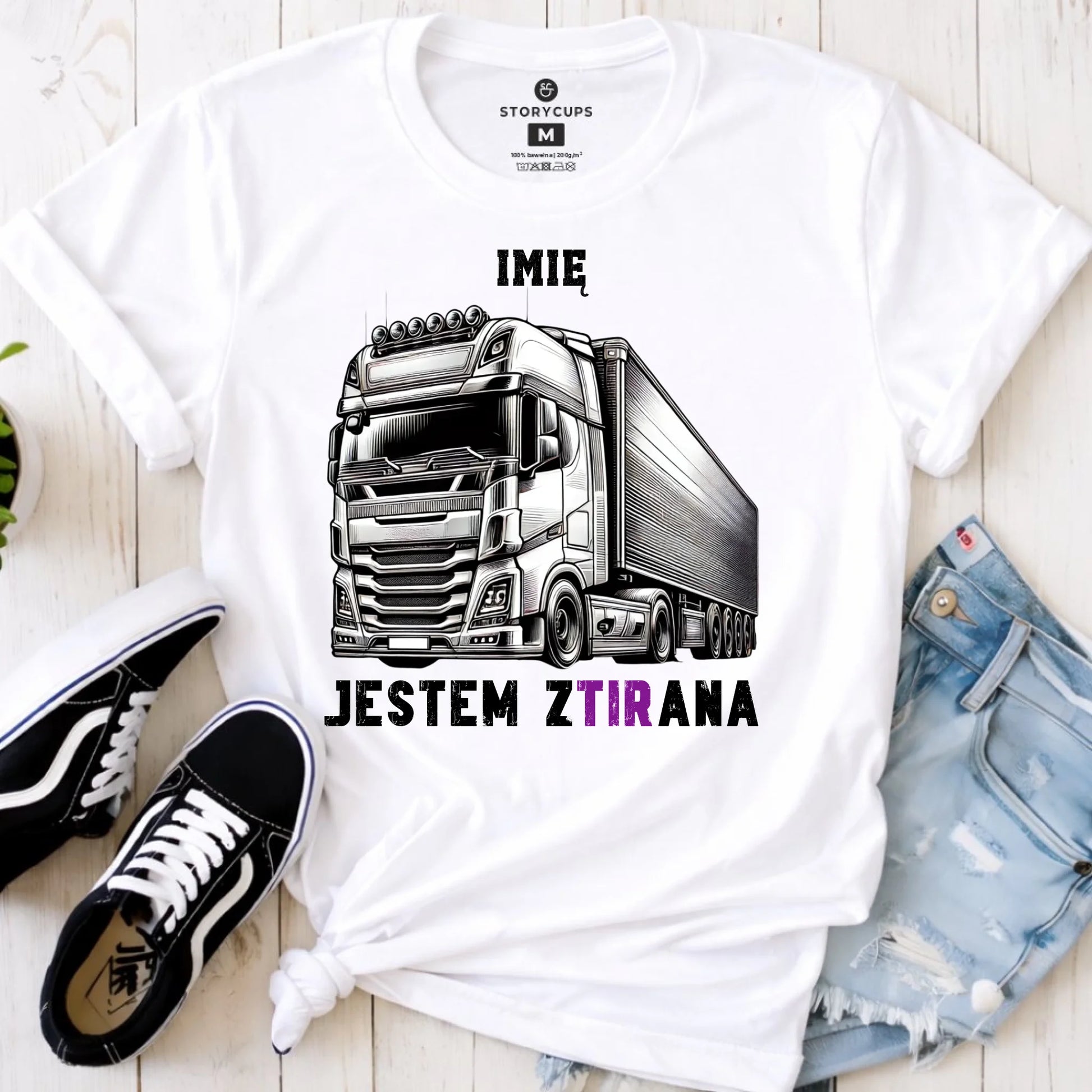 Koszulka damska dla kierowcy tira - Jestem zTIRana - personalizowana ZKT02 - StoryCups.pl
