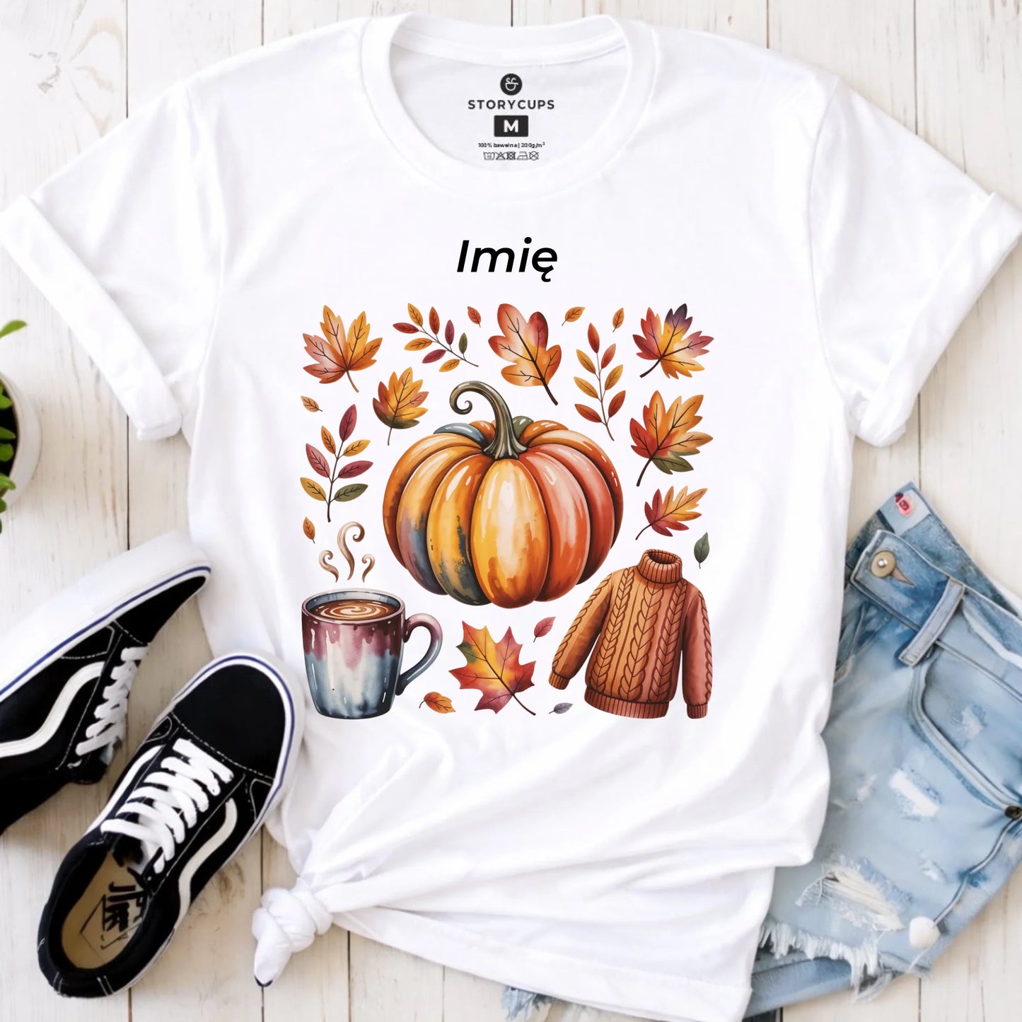 Koszulka damska jesienna - Złota jesień - personalizowana JS30 - StoryCups.pl