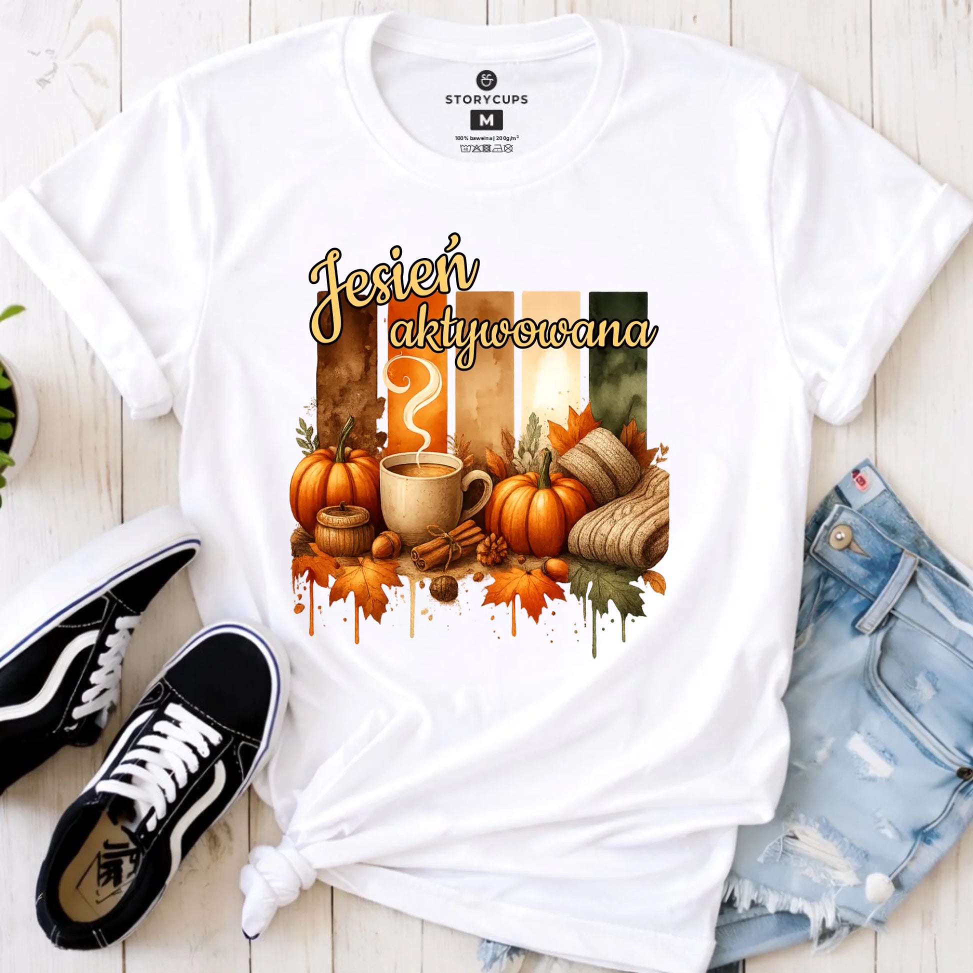 Koszulka damska jesienna - Jesień aktywowana JS26 - StoryCups.pl