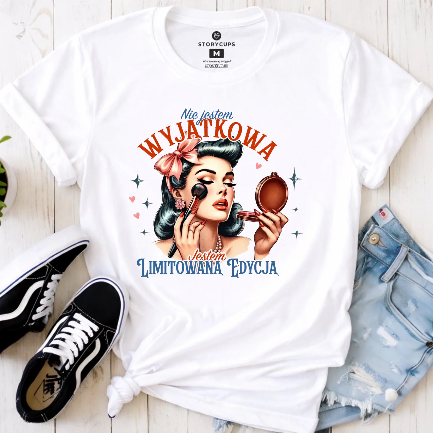 Koszulka damska – Nie jestem wyjątkowa, jestem limitowaną edycją - retro DZ10 - StoryCups.pl