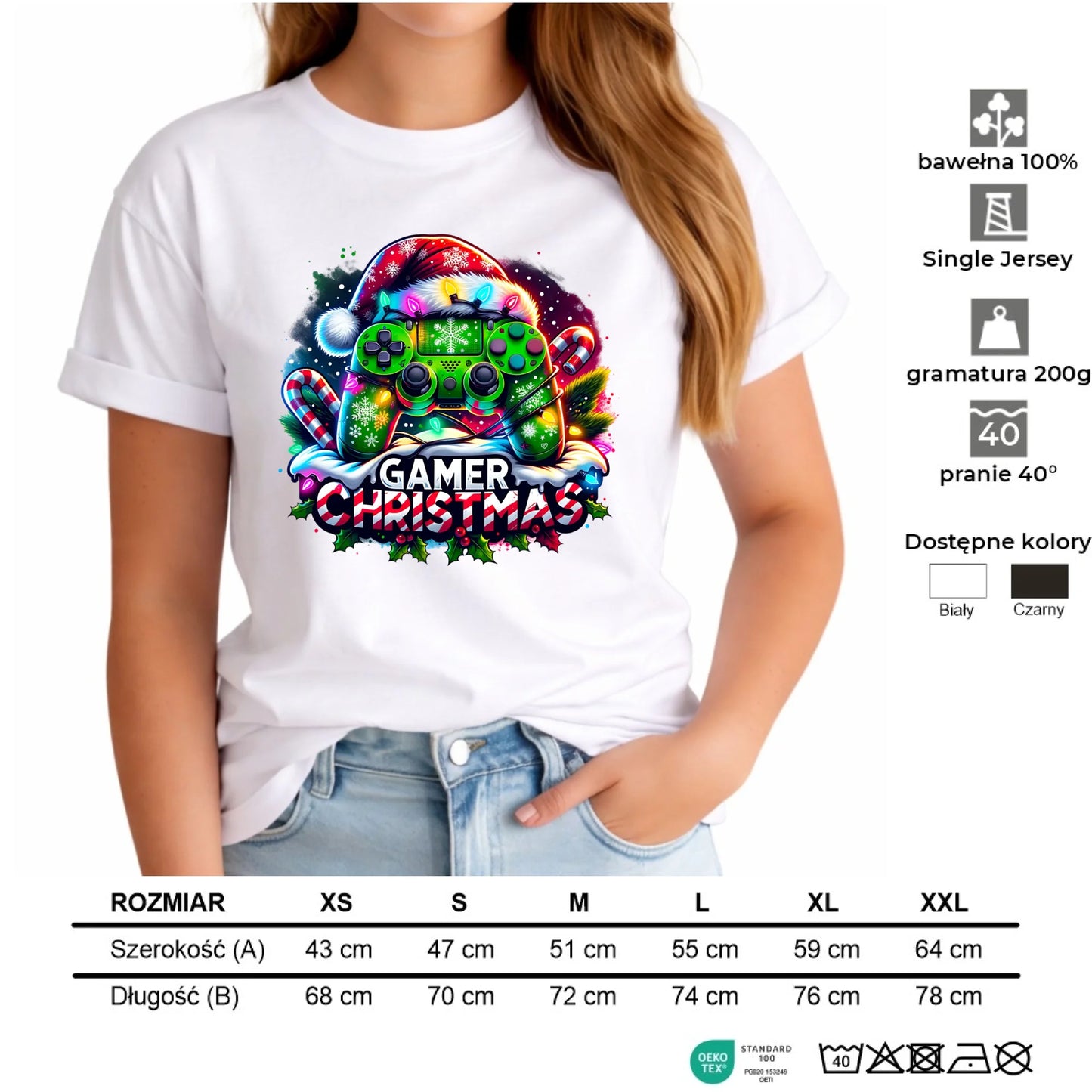 Koszulka damska świąteczna - prezent dla gracza - Christmas gamer BN22 - StoryCups.pl