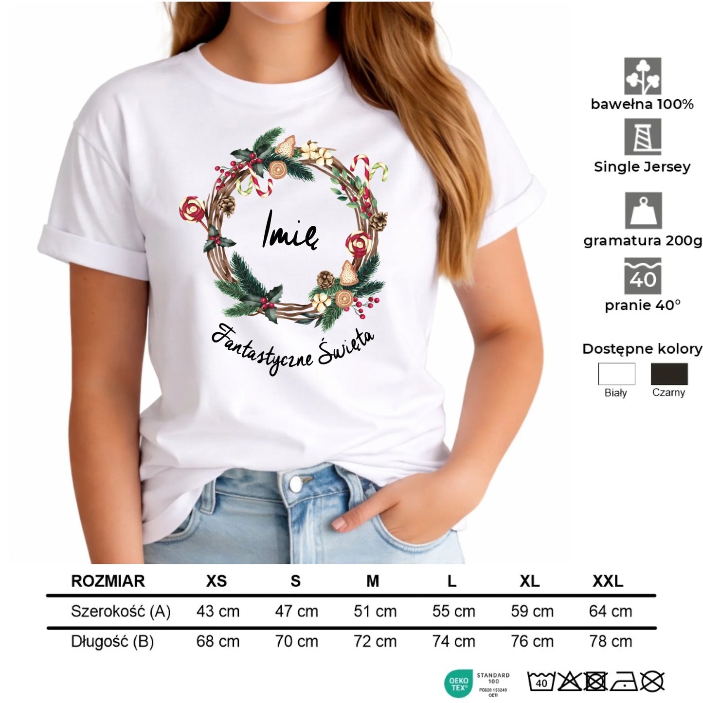 Koszulka damska świąteczna - Fantastyczne Święta - personalizowana BN14 - StoryCups.pl