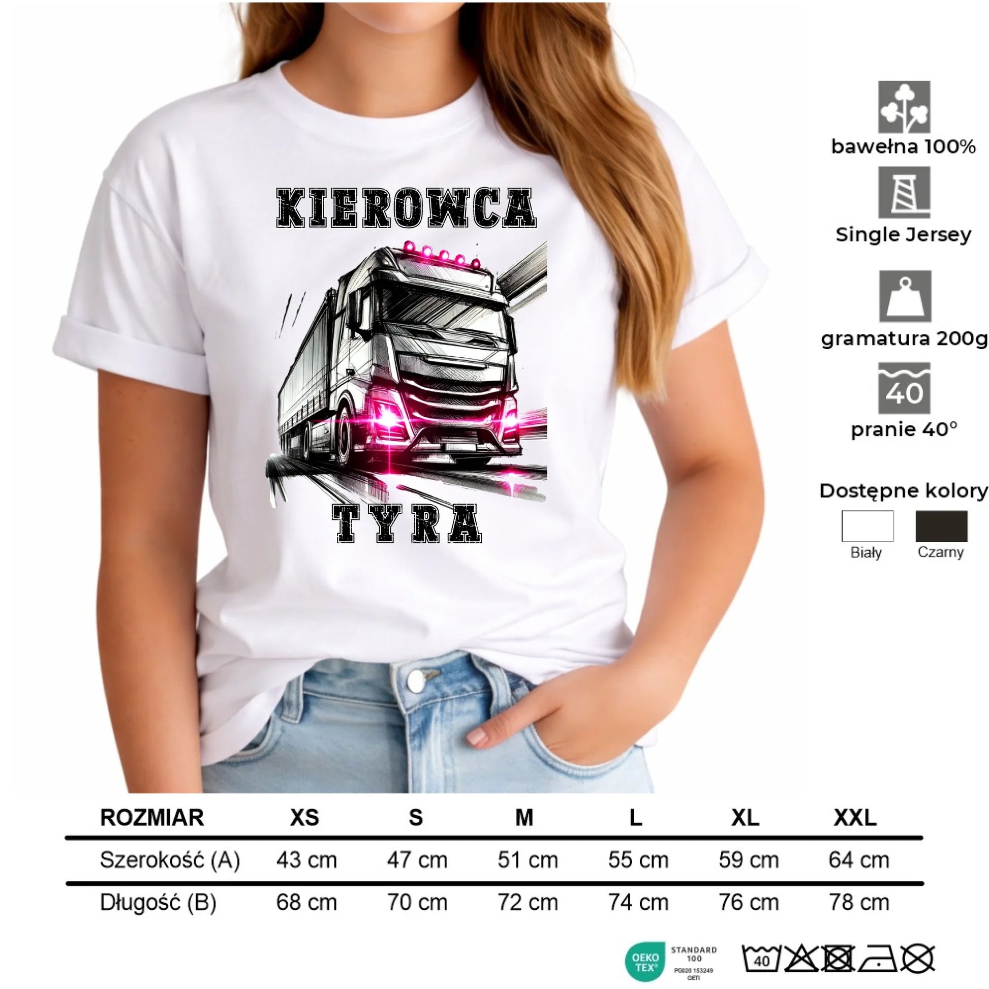 Koszulka damska dla kierowcy ciężarówki - Kierowca tyra ZKT15 - StoryCups.pl