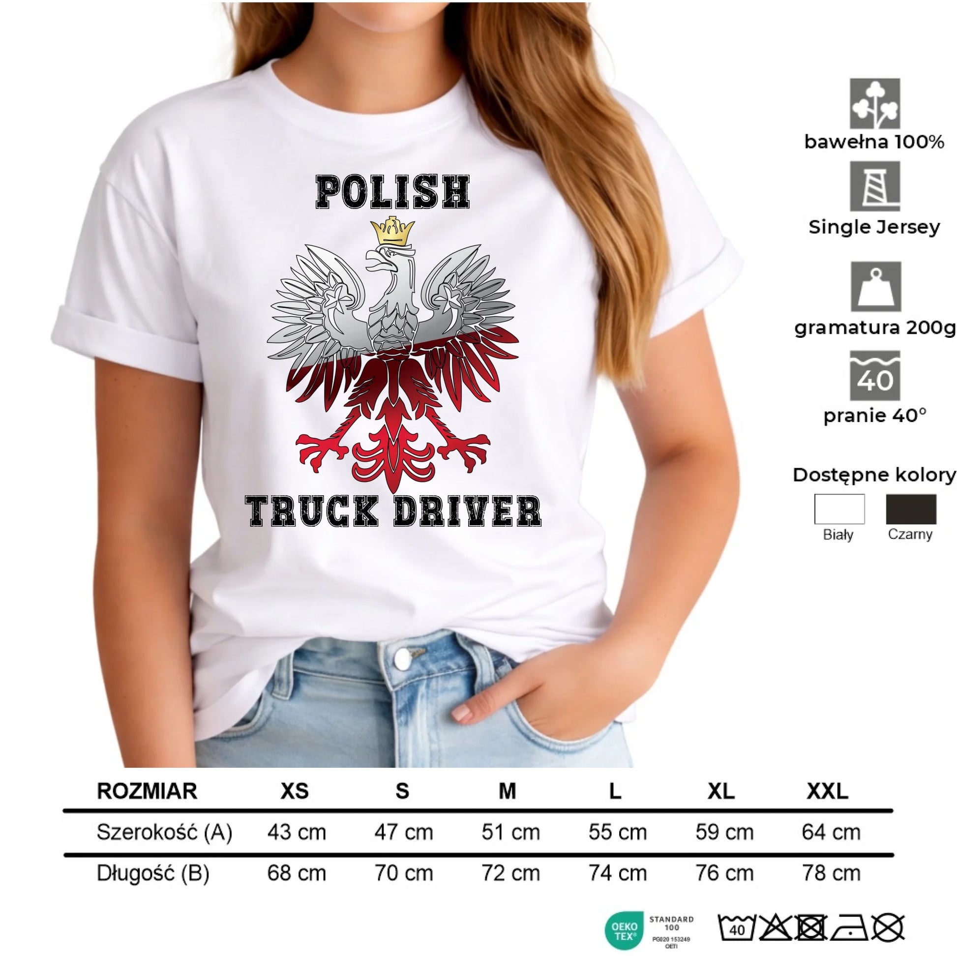Koszulka damska dla kierowcy ciężarówki - Polish Truck Driver ZKT06 - StoryCups.pl