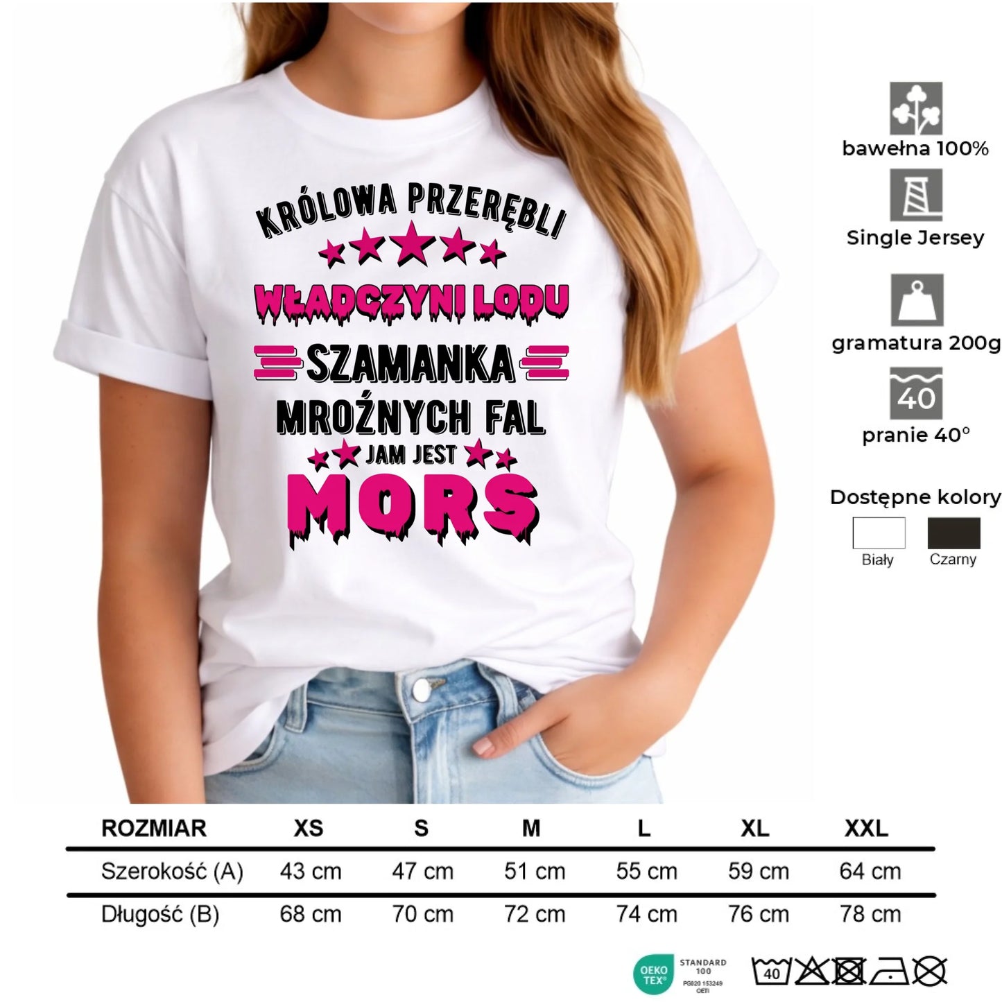 Koszulka damska - prezent dla morsa - Królowa przerębli Jam jest mors HM17 - StoryCups.pl