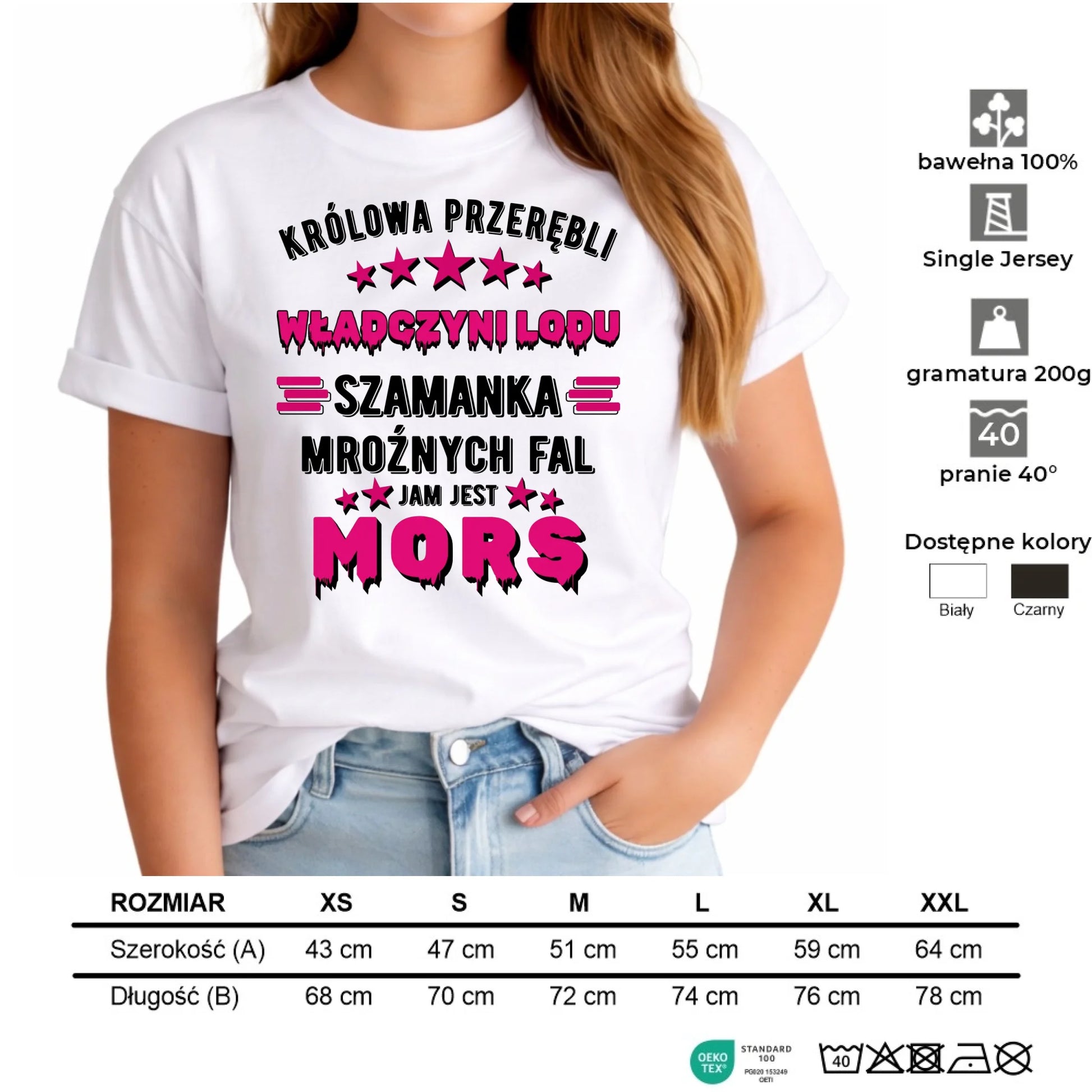 Koszulka damska - prezent dla morsa - Królowa przerębli Jam jest mors HM17 - StoryCups.pl