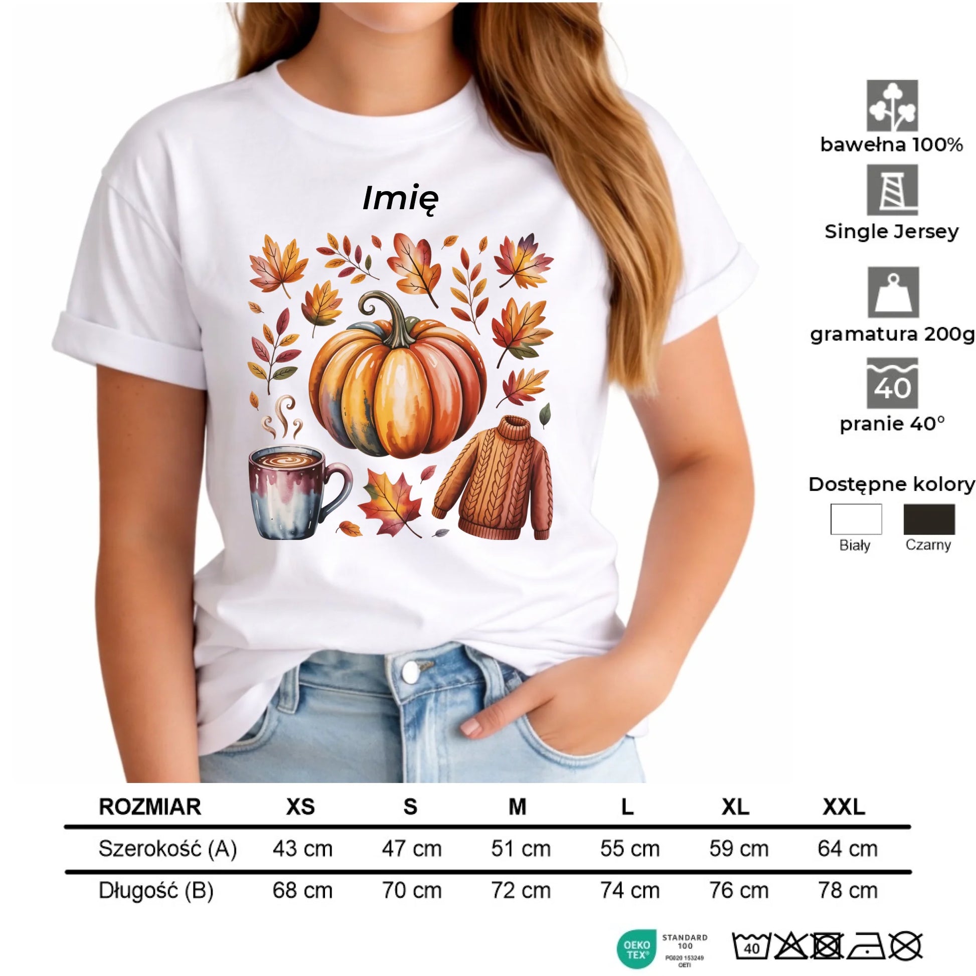 Koszulka damska jesienna - Złota jesień - personalizowana JS30 - StoryCups.pl