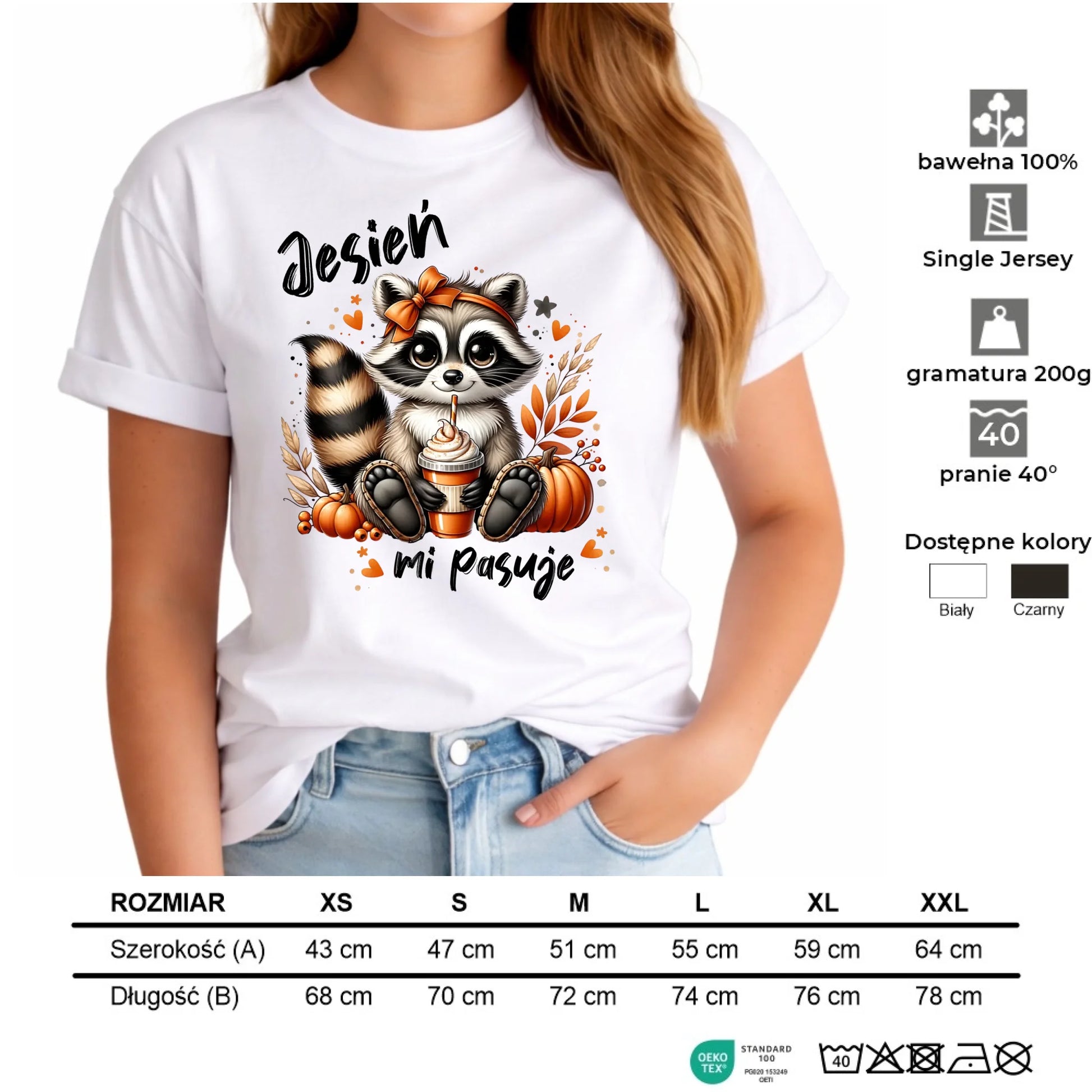 Koszulka damska jesienna - Jesień mi pasuje JS25 - StoryCups.pl