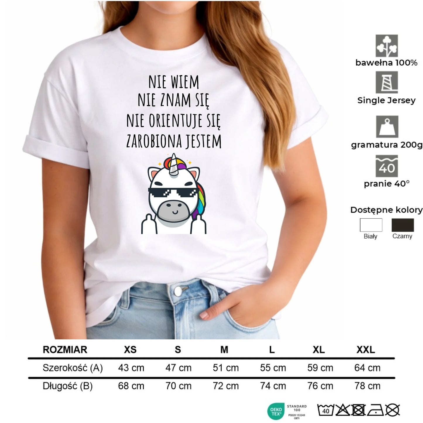 Koszulka damska - Nie wiem, nie znam się, zarobiona jestem DZ05 - StoryCups.pl