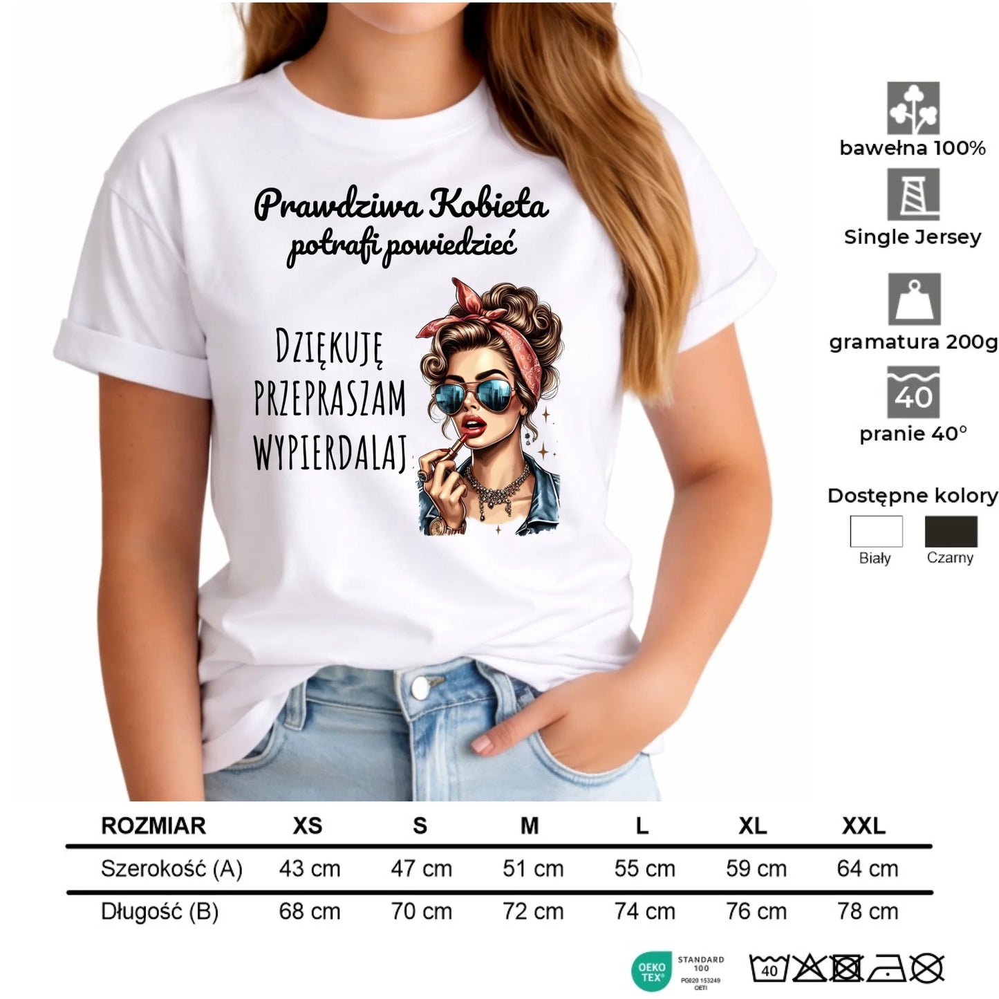 Koszulka damska - Prawdziwa kobieta - bez cenzury DZ15 - StoryCups.pl