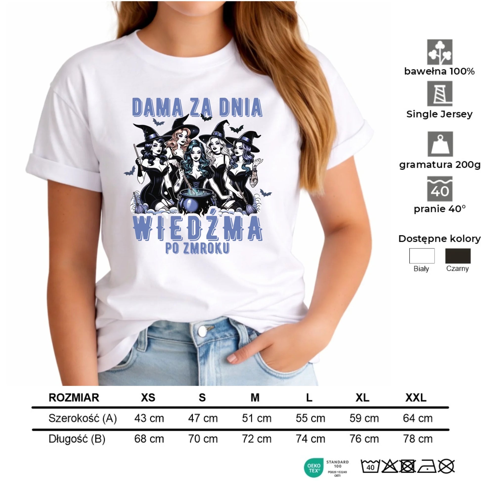 Koszulka damska - Dama za dnia wiedźma po zmroku HL16 - StoryCups.pl