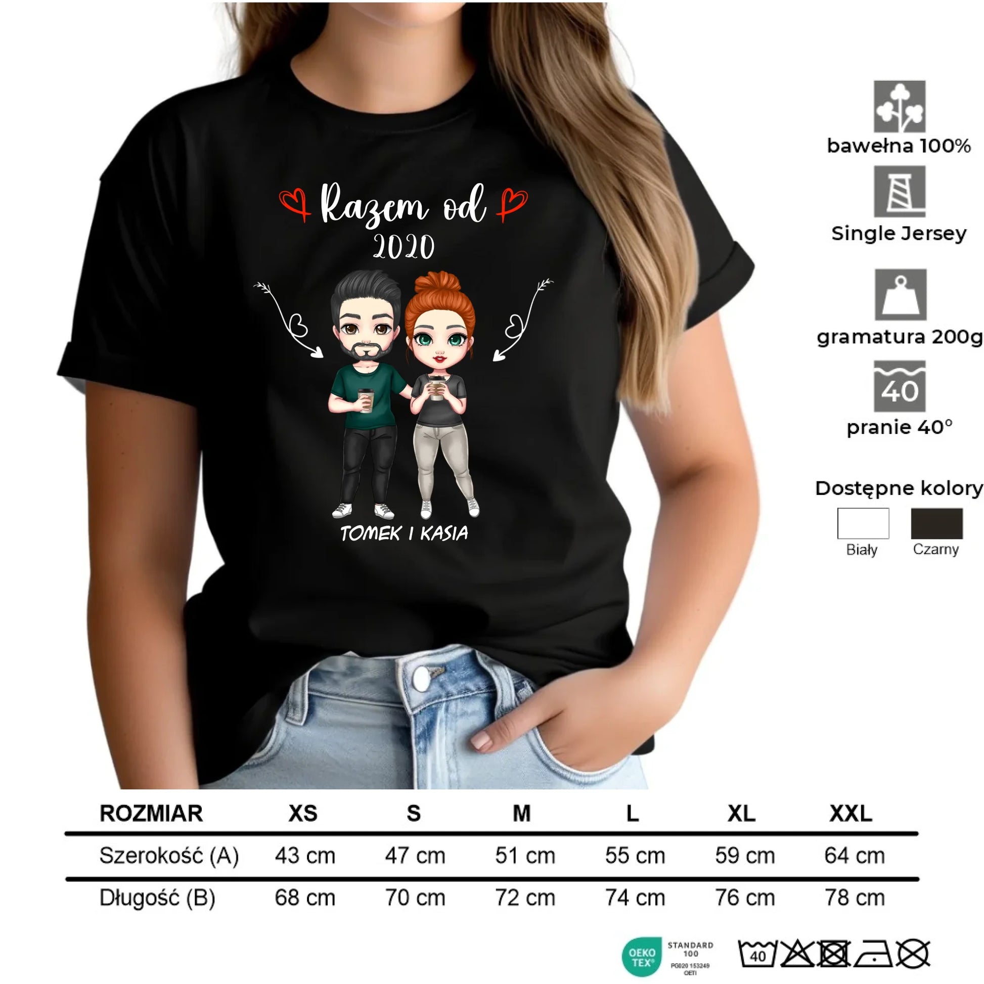 Koszulka damska - Para razem od - personalizowana W01 - StoryCups.pl