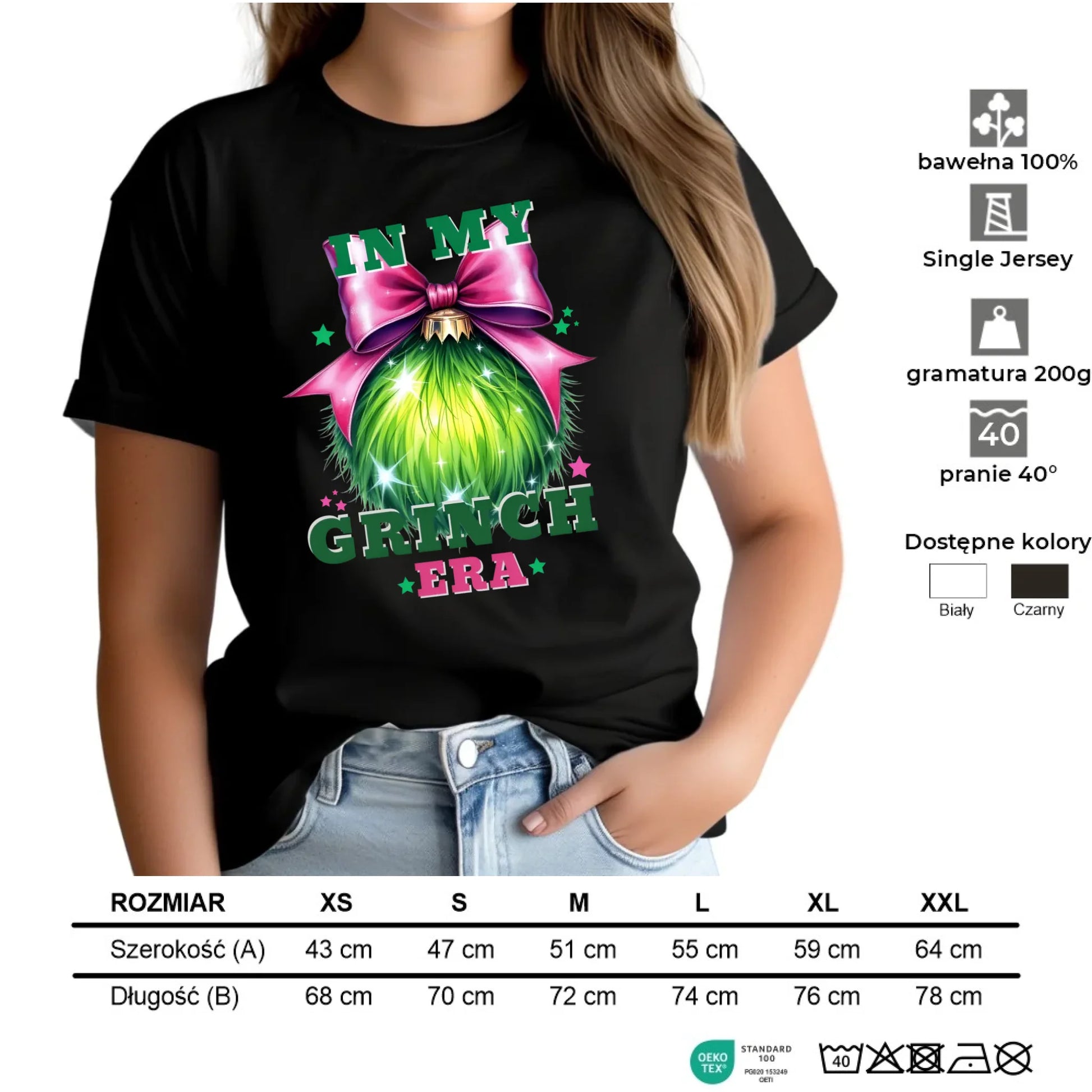 Koszulka damska świąteczna - In my Grinch era BN26 - StoryCups.pl