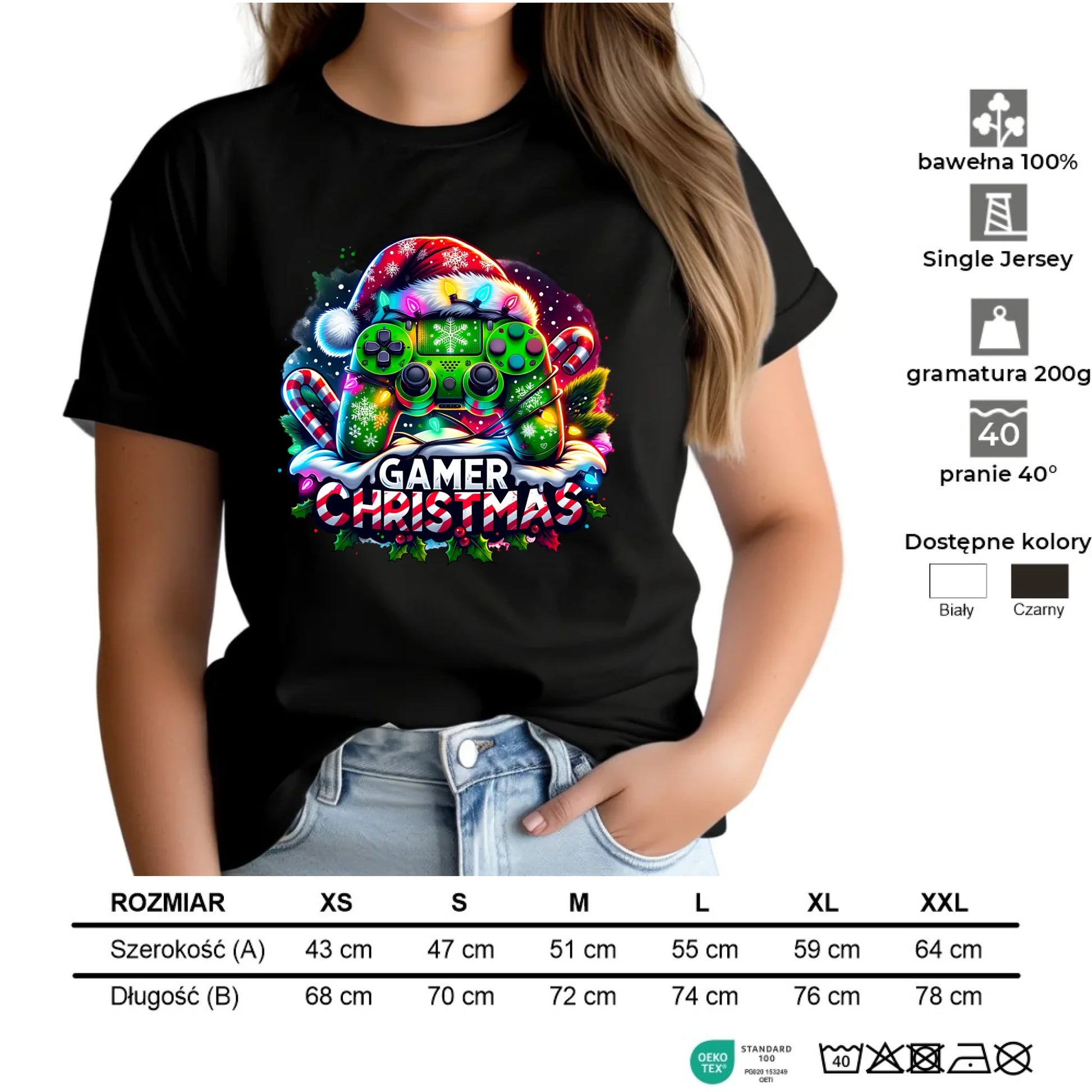 Koszulka damska świąteczna - prezent dla gracza - Christmas gamer BN22 - StoryCups.pl