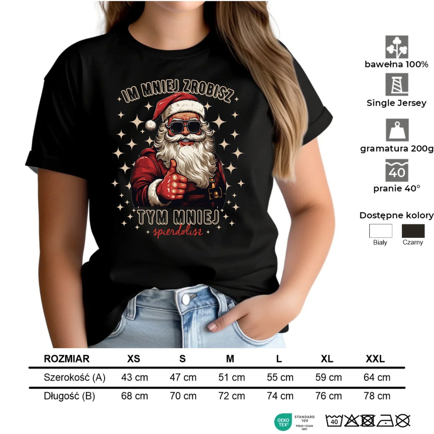 Koszulka damska świąteczna - Im mniej zrobisz tym mniej spie*****sz - bez cenzury BN146 - StoryCups.pl