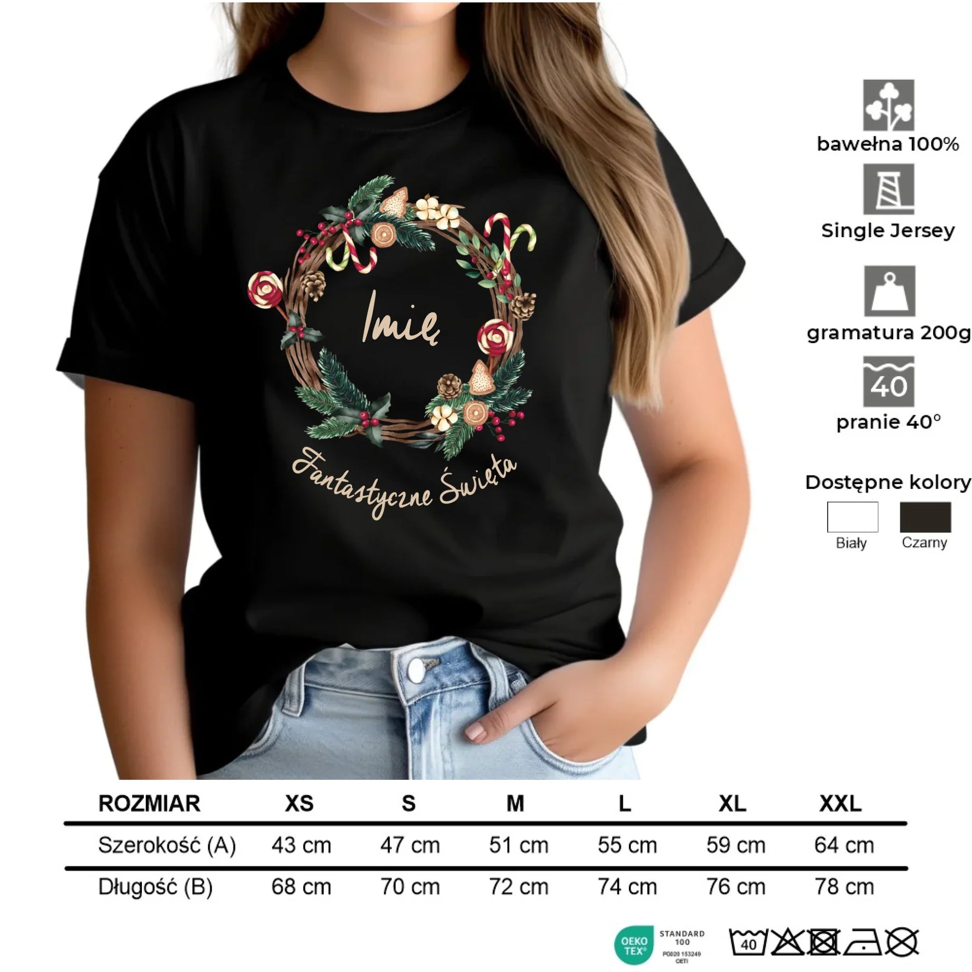 Koszulka damska świąteczna - Fantastyczne Święta - personalizowana BN14 - StoryCups.pl