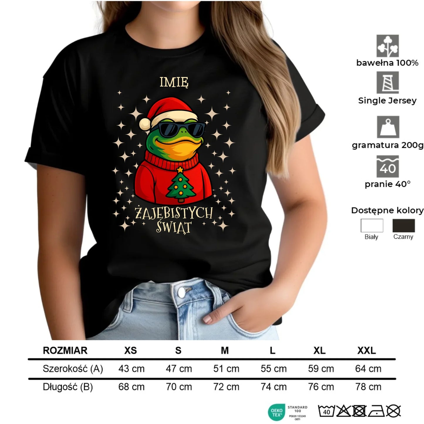 Koszulka damska świąteczna - Żajebistych Świąt - personalizowana BN144 - StoryCups.pl