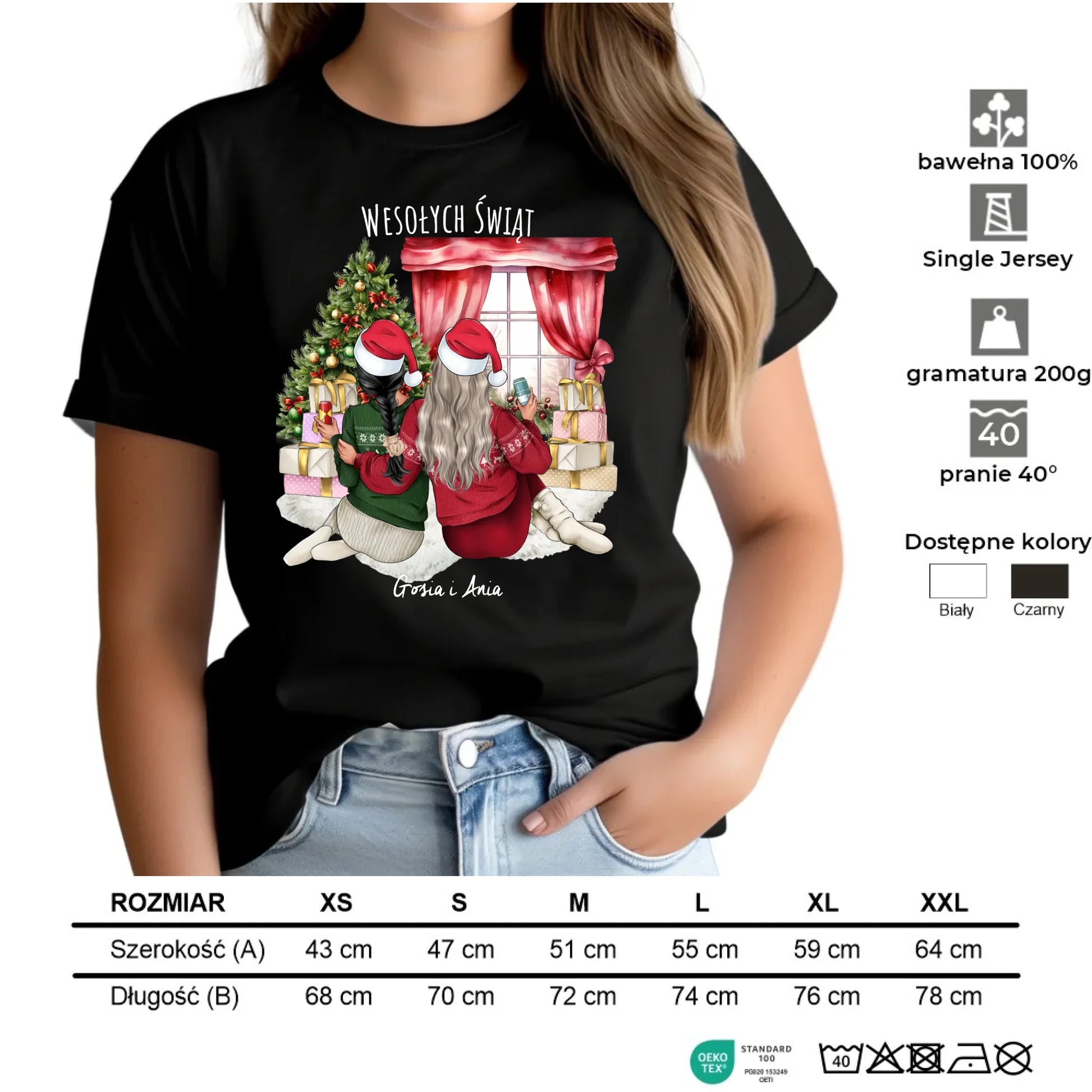 Koszulka damska świąteczna - prezent dla przyjaciółki - 2-4 przyjaciółek - personalizowana PR06 - StoryCups.pl