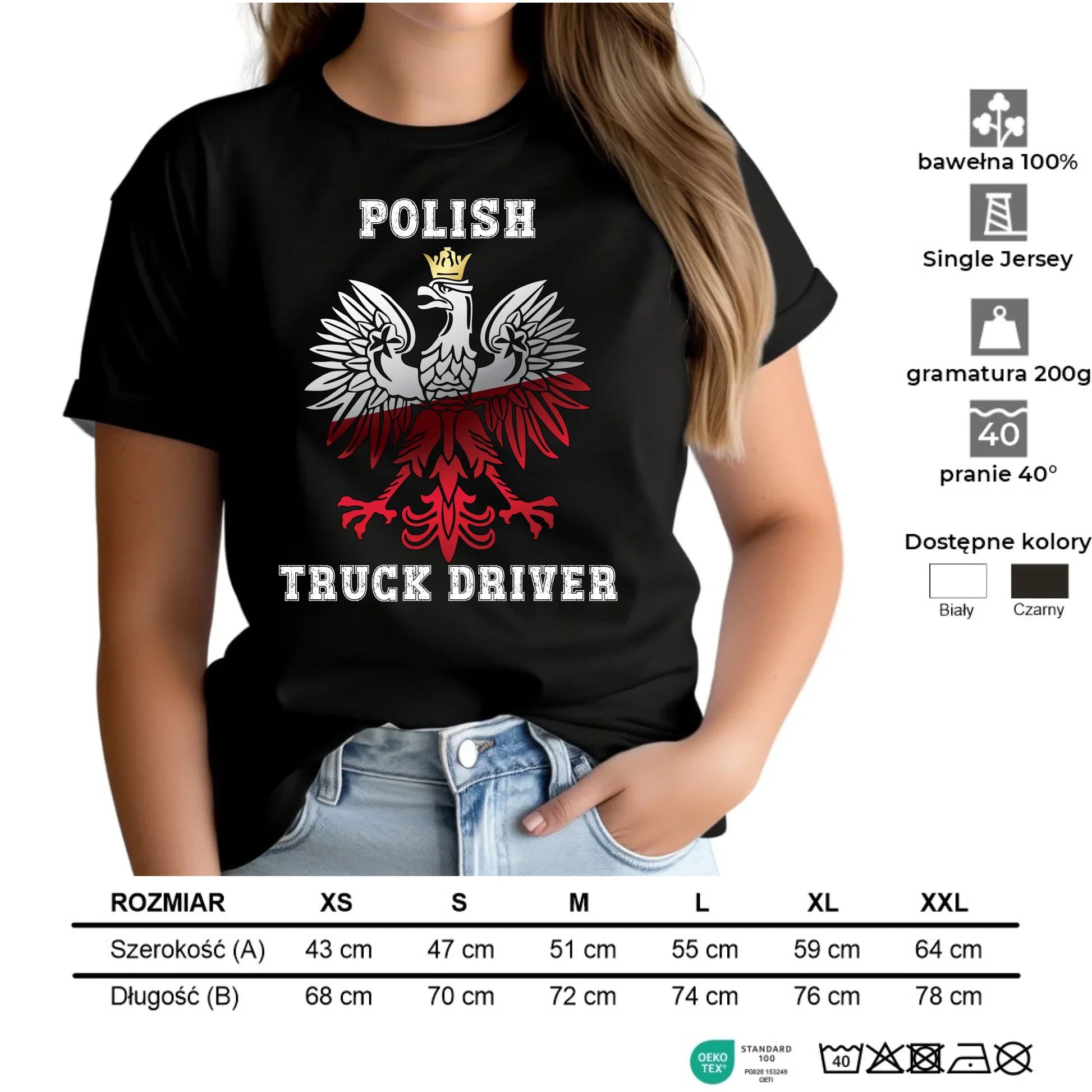 Koszulka damska dla kierowcy ciężarówki - Polish Truck Driver ZKT06 - StoryCups.pl