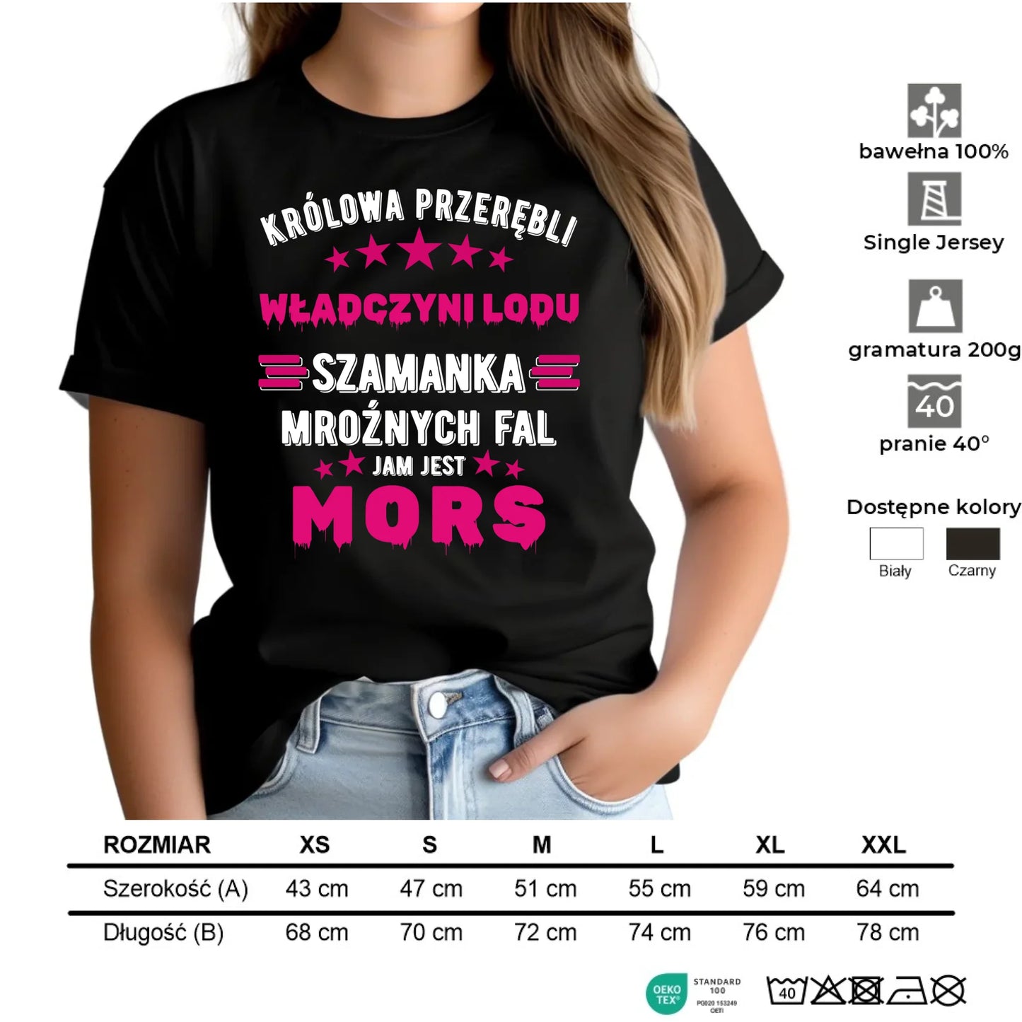 Koszulka damska - prezent dla morsa - Królowa przerębli Jam jest mors HM17 - StoryCups.pl