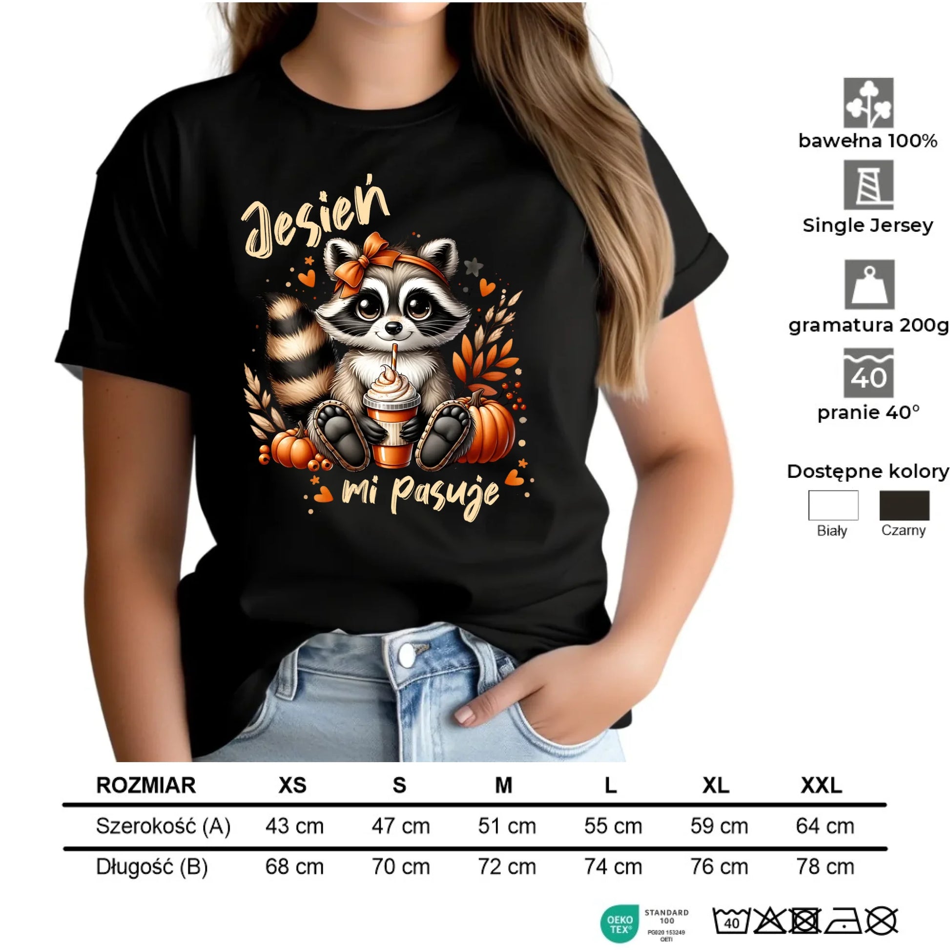 Koszulka damska jesienna - Jesień mi pasuje JS25 - StoryCups.pl