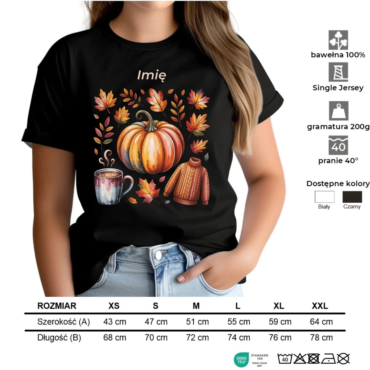 Koszulka damska jesienna - Złota jesień - personalizowana JS30 - StoryCups.pl