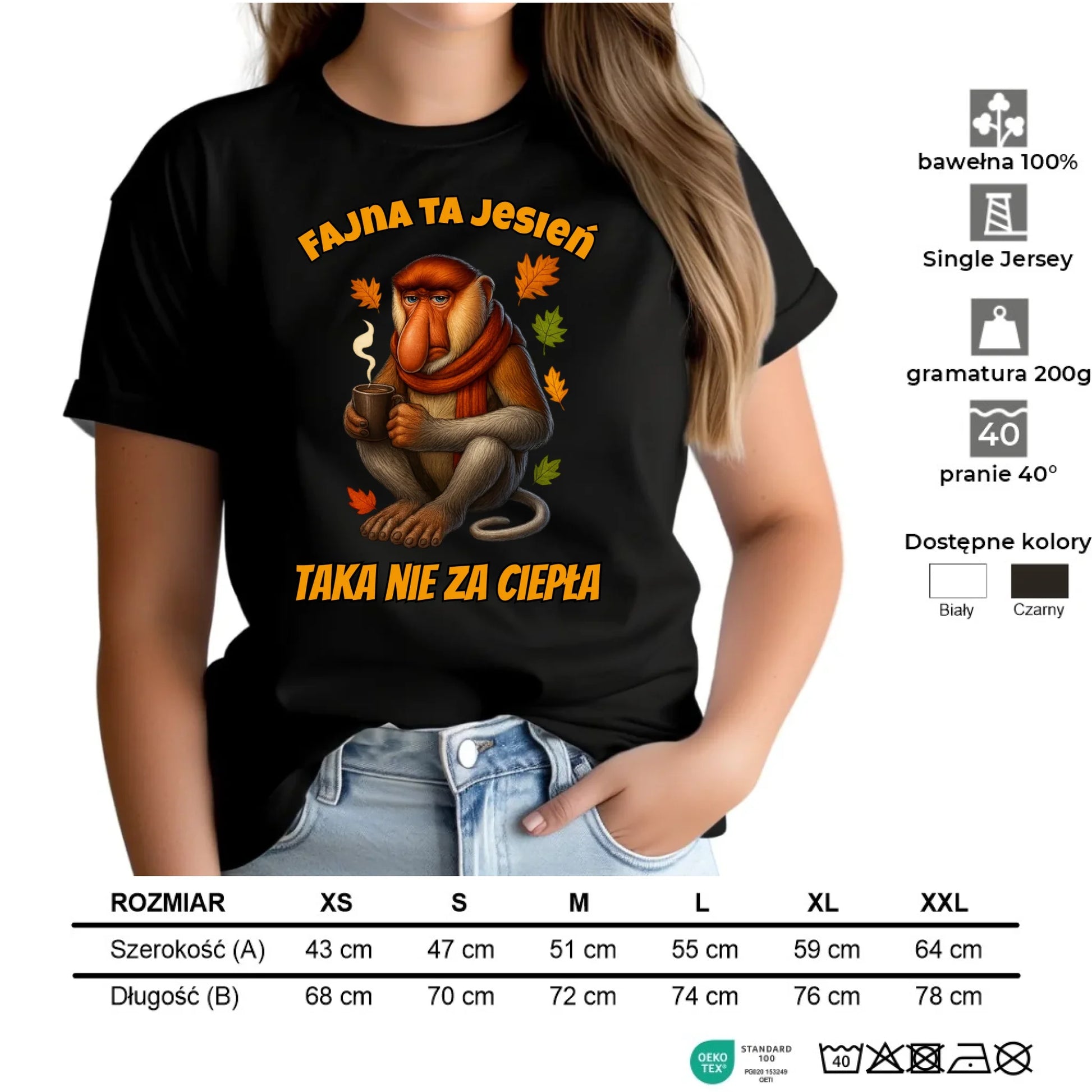 Koszulka damska jesienna - Janusz Nosacz - Fajna ta jesień, taka nie za ciepła JS21 - StoryCups.pl