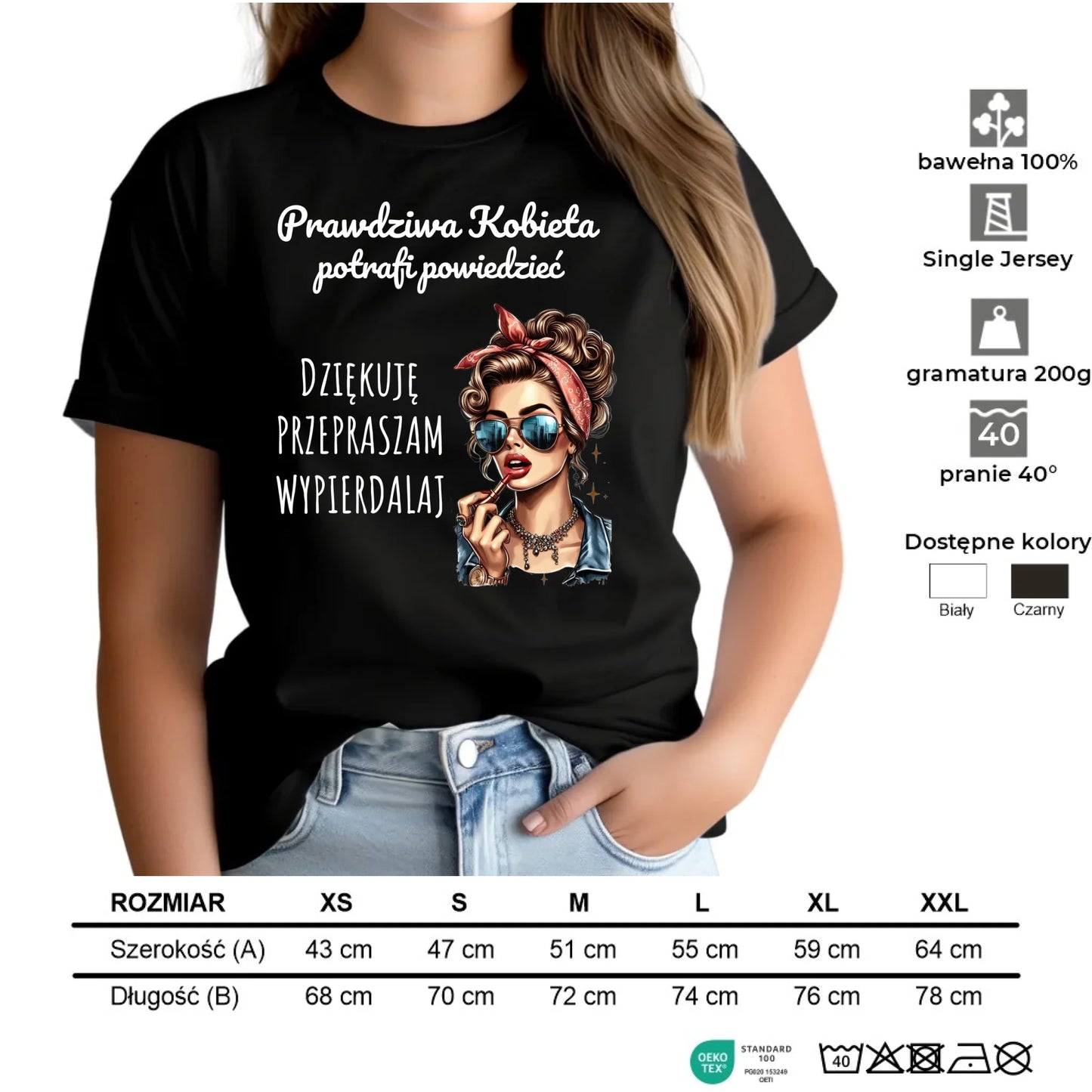 Koszulka damska - Prawdziwa kobieta - bez cenzury DZ15 - StoryCups.pl