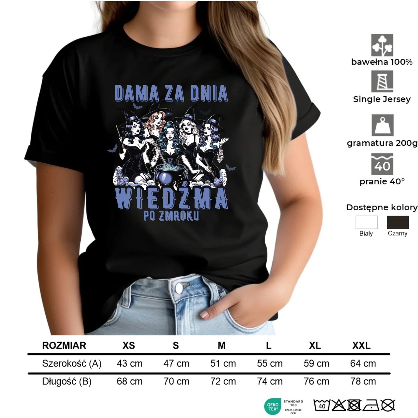 Koszulka damska - Dama za dnia wiedźma po zmroku HL16 - StoryCups.pl