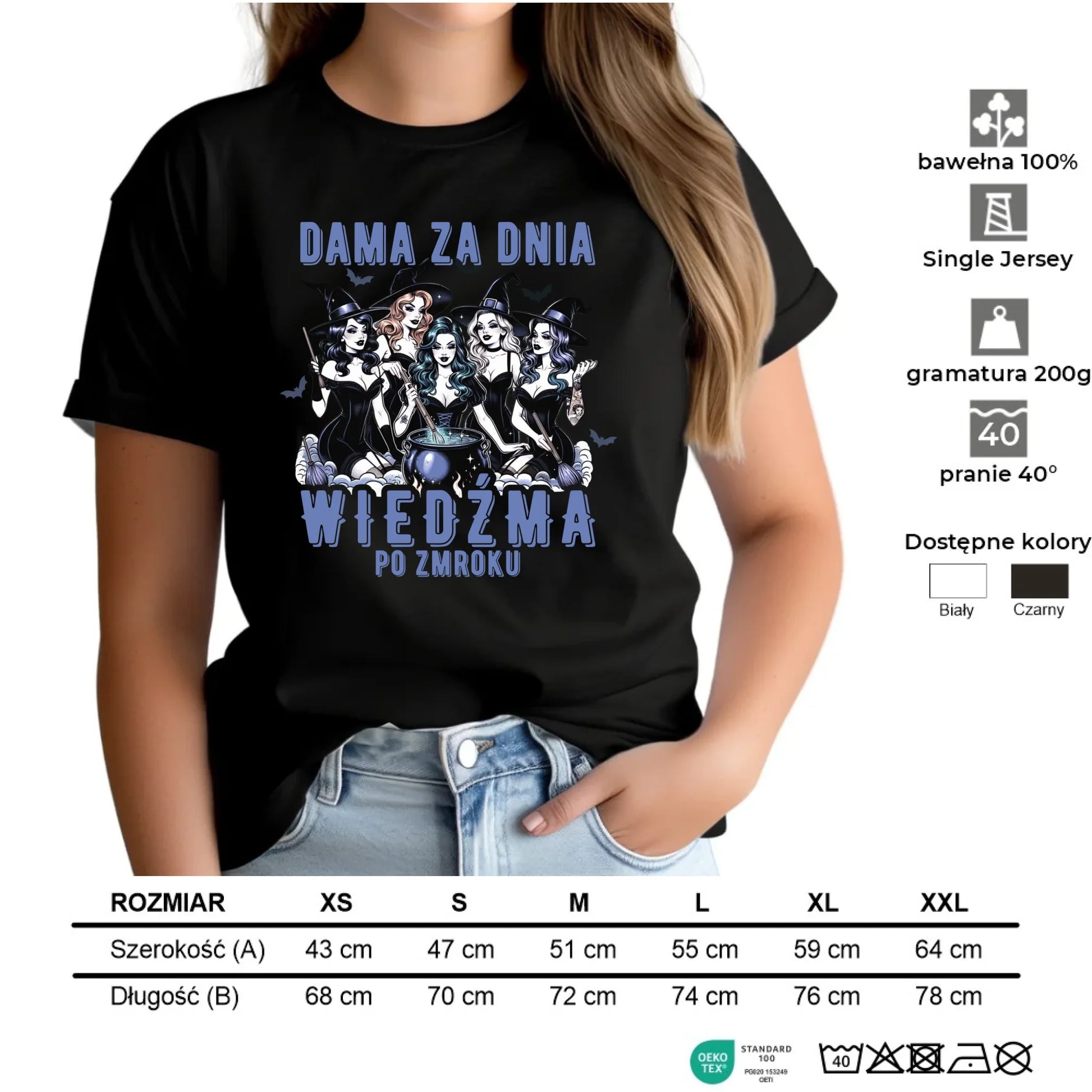 Koszulka damska - Dama za dnia wiedźma po zmroku HL16 - StoryCups.pl