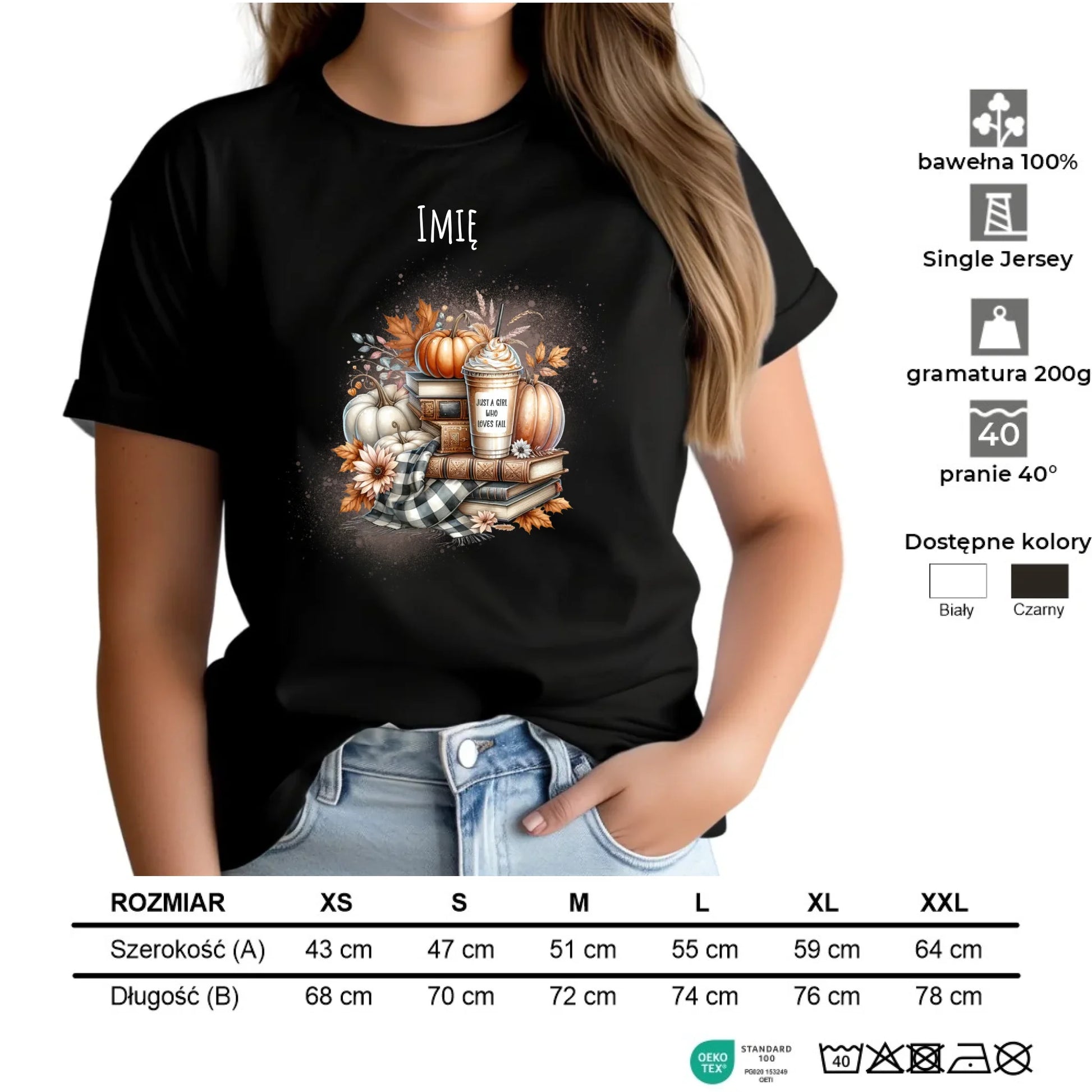 Koszulka damska jesienna - Książkara - personalizowana JS14 - StoryCups.pl